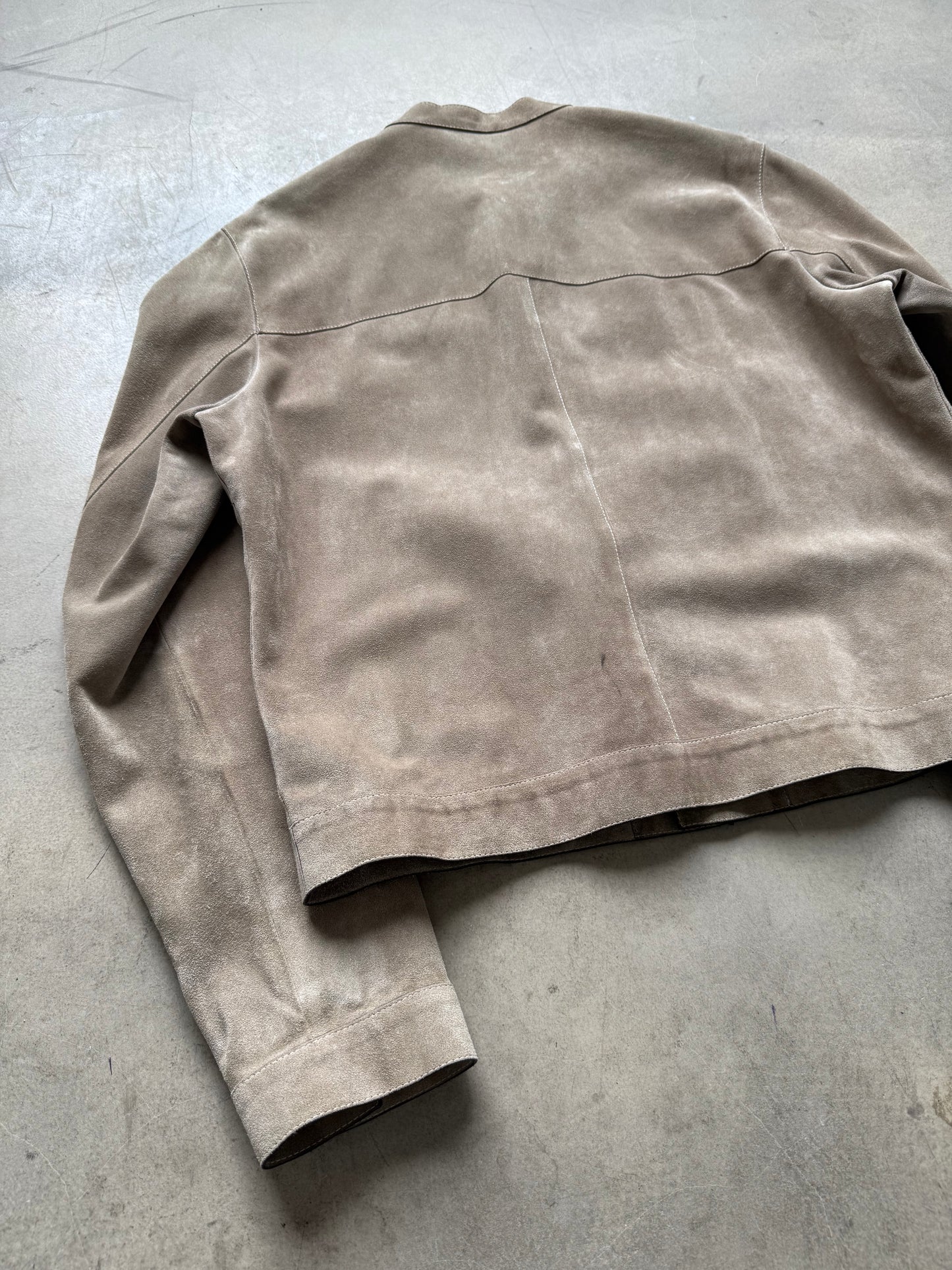 SS 00 Prada Suede Moto Jacket