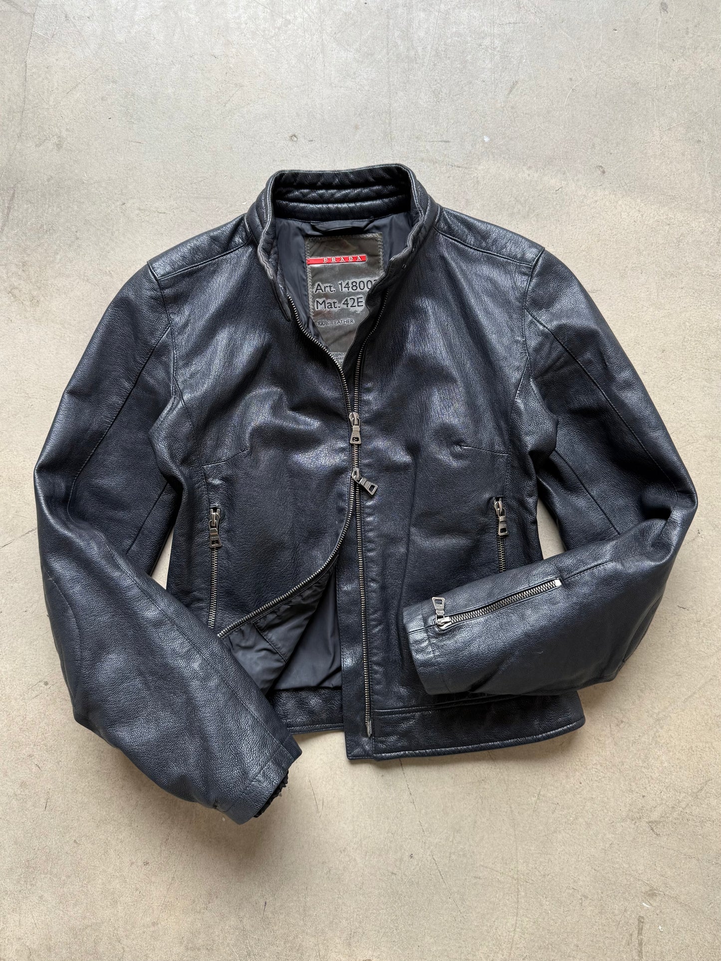 SS 01 Prada Sport Leather Moto Jacket