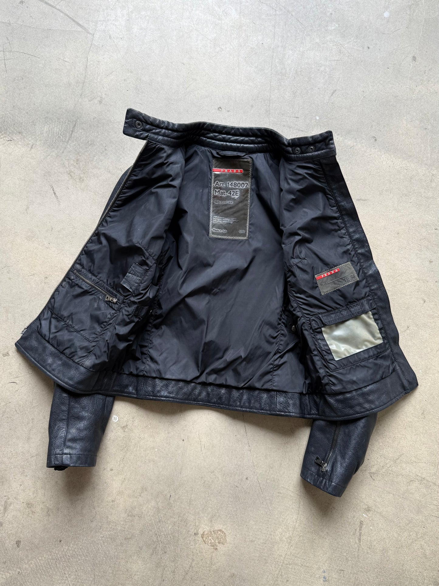 SS 01 Prada Sport Leather Moto Jacket