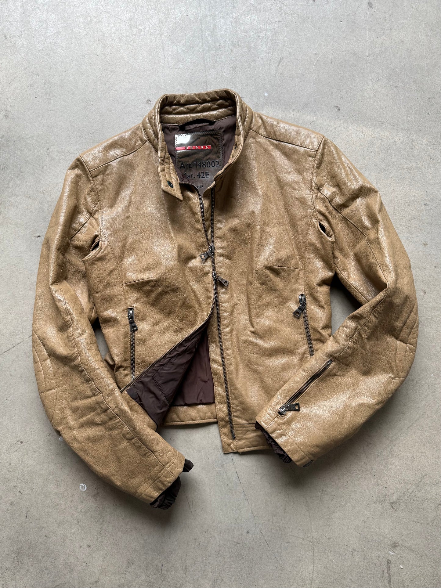 SS 01 Prada Sport Leather Moto Jacket