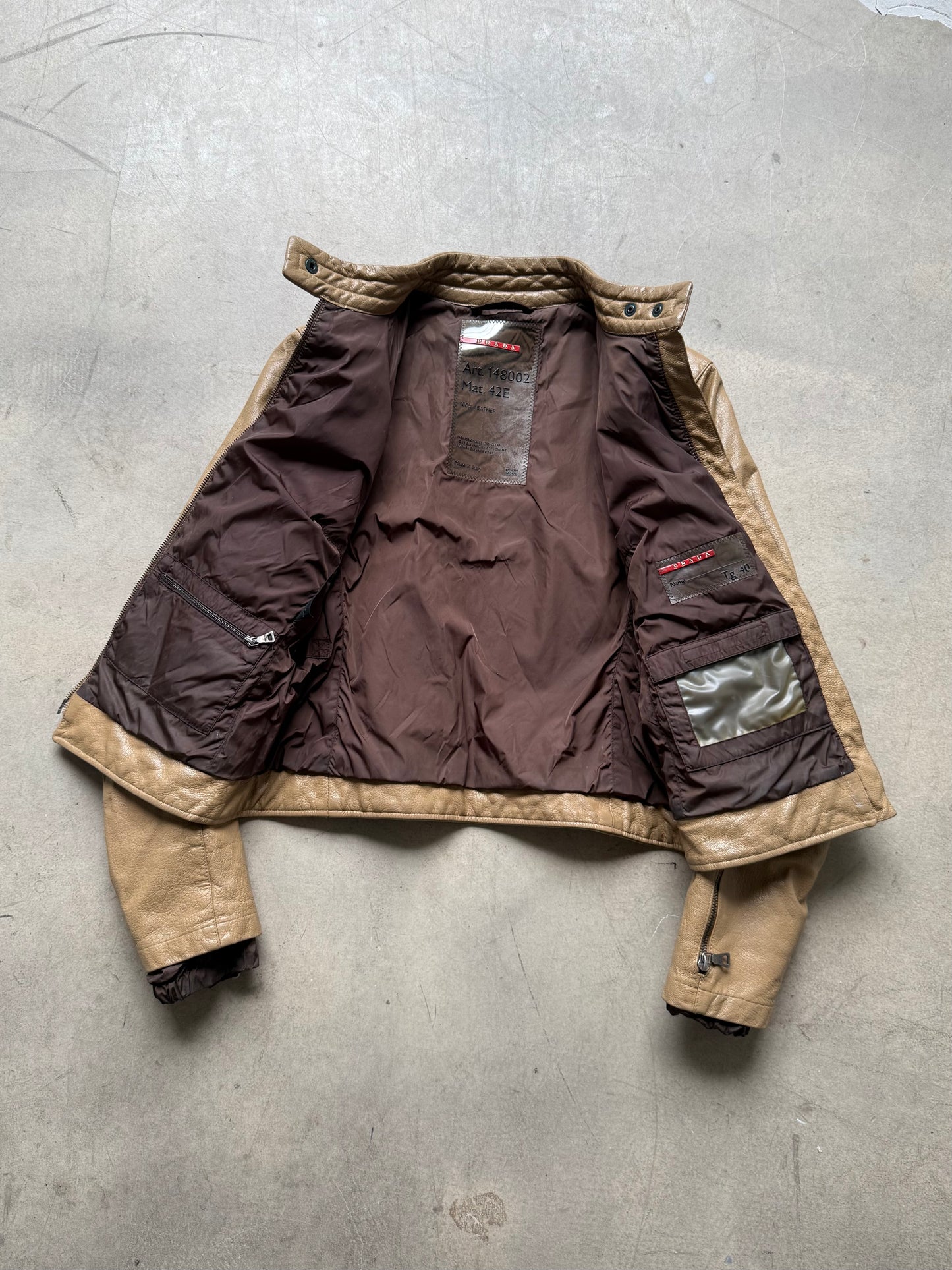SS 01 Prada Sport Leather Moto Jacket