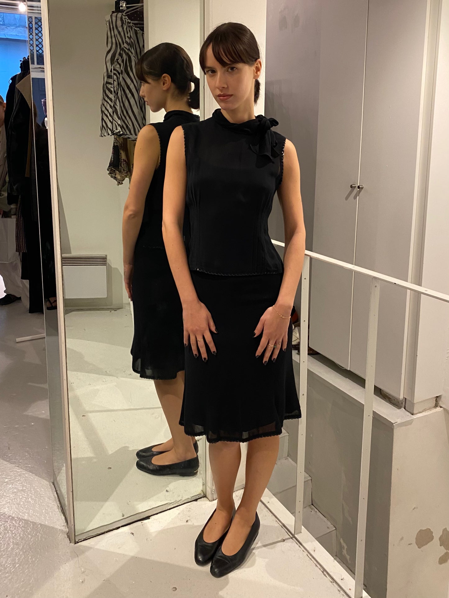 FW 00 Miu Miu Sequin Trimmed Sheer Set