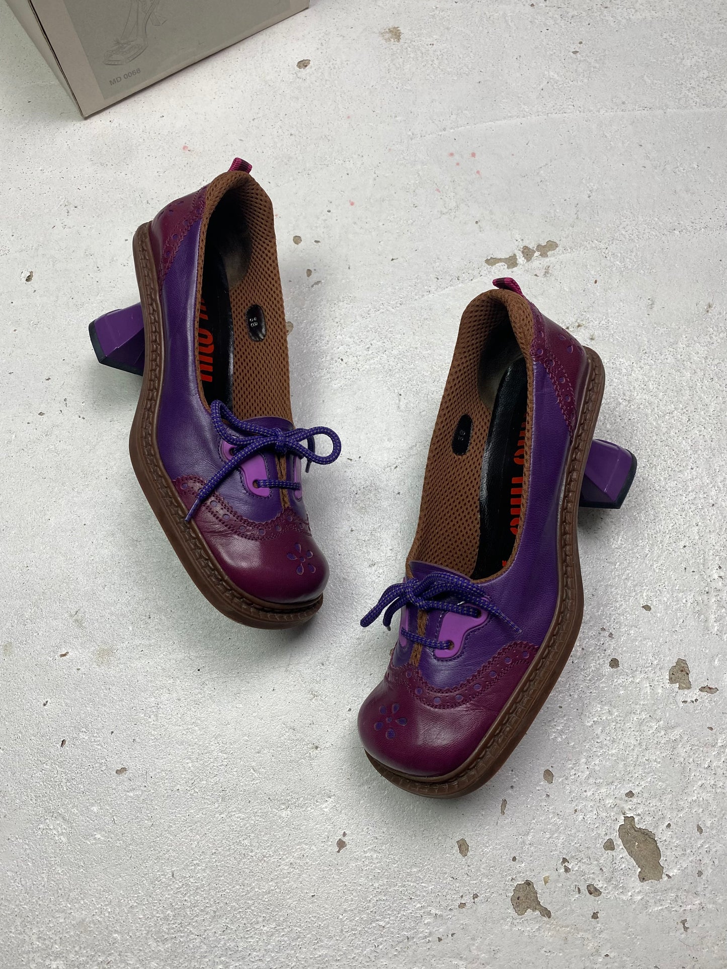 FW 99 Miu Miu Wingtip Block Heels