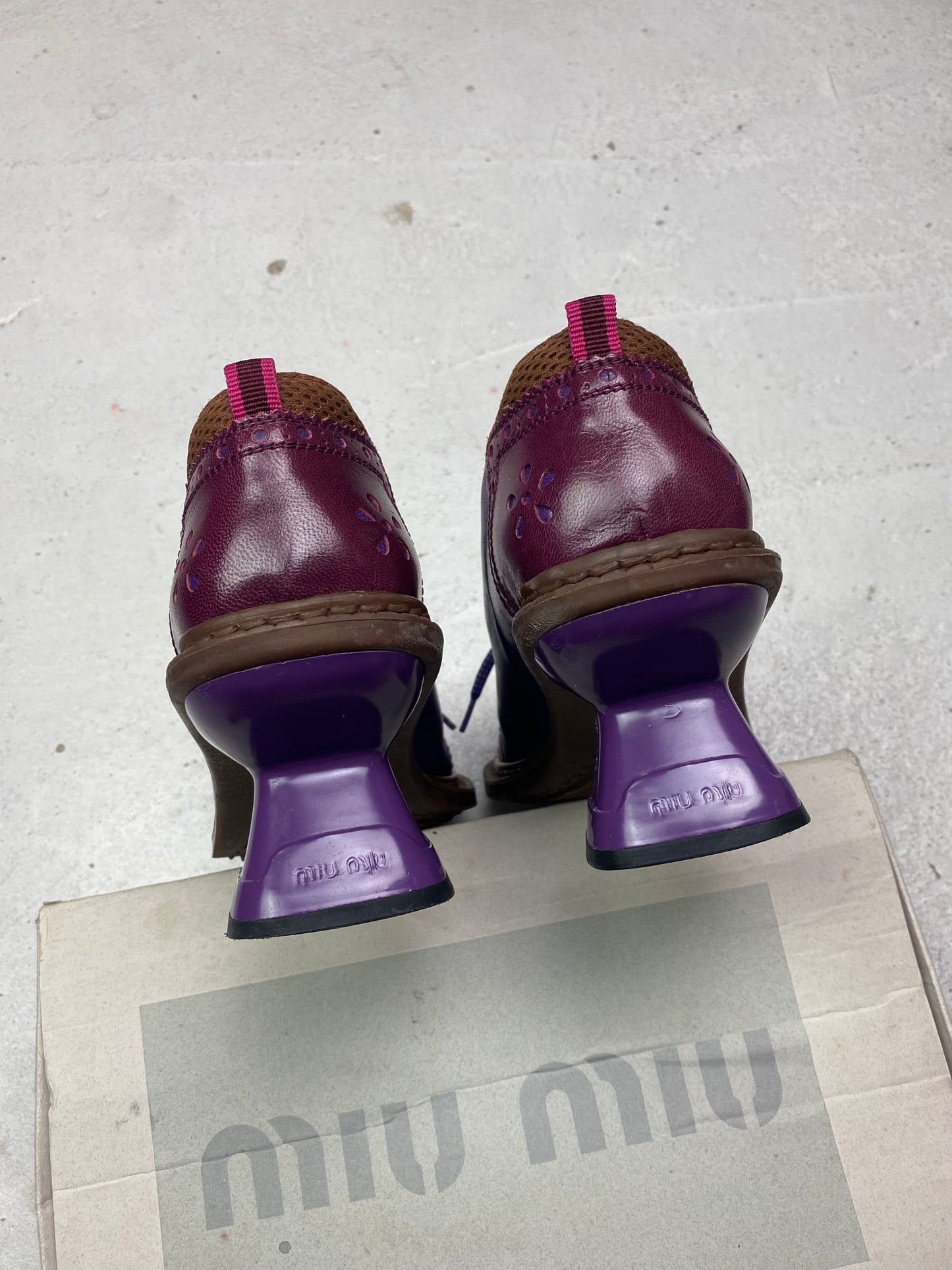 FW 99 Miu Miu Wingtip Block Heels