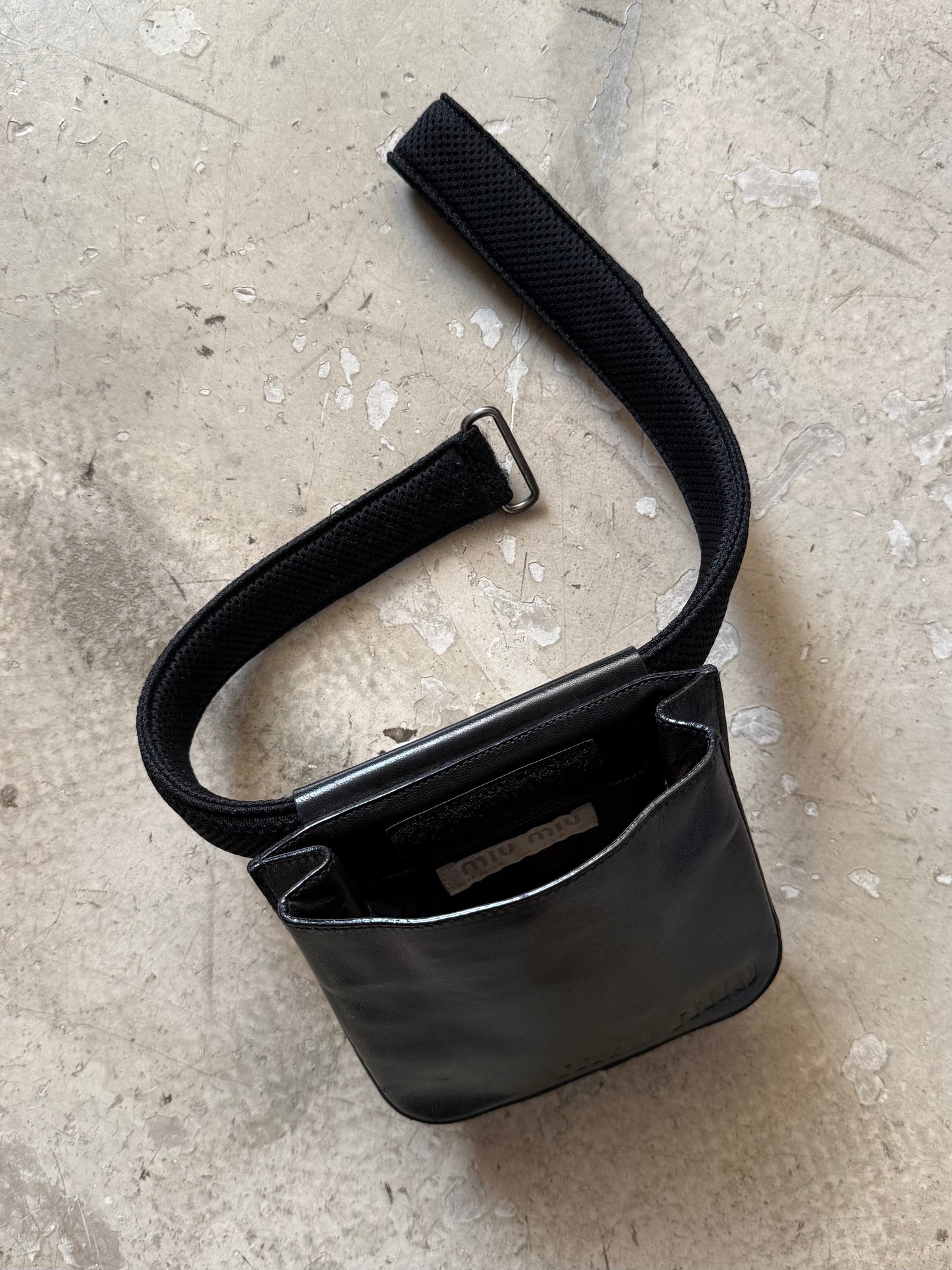 SS 99 Miu Miu Leather & Mesh Belt Bag