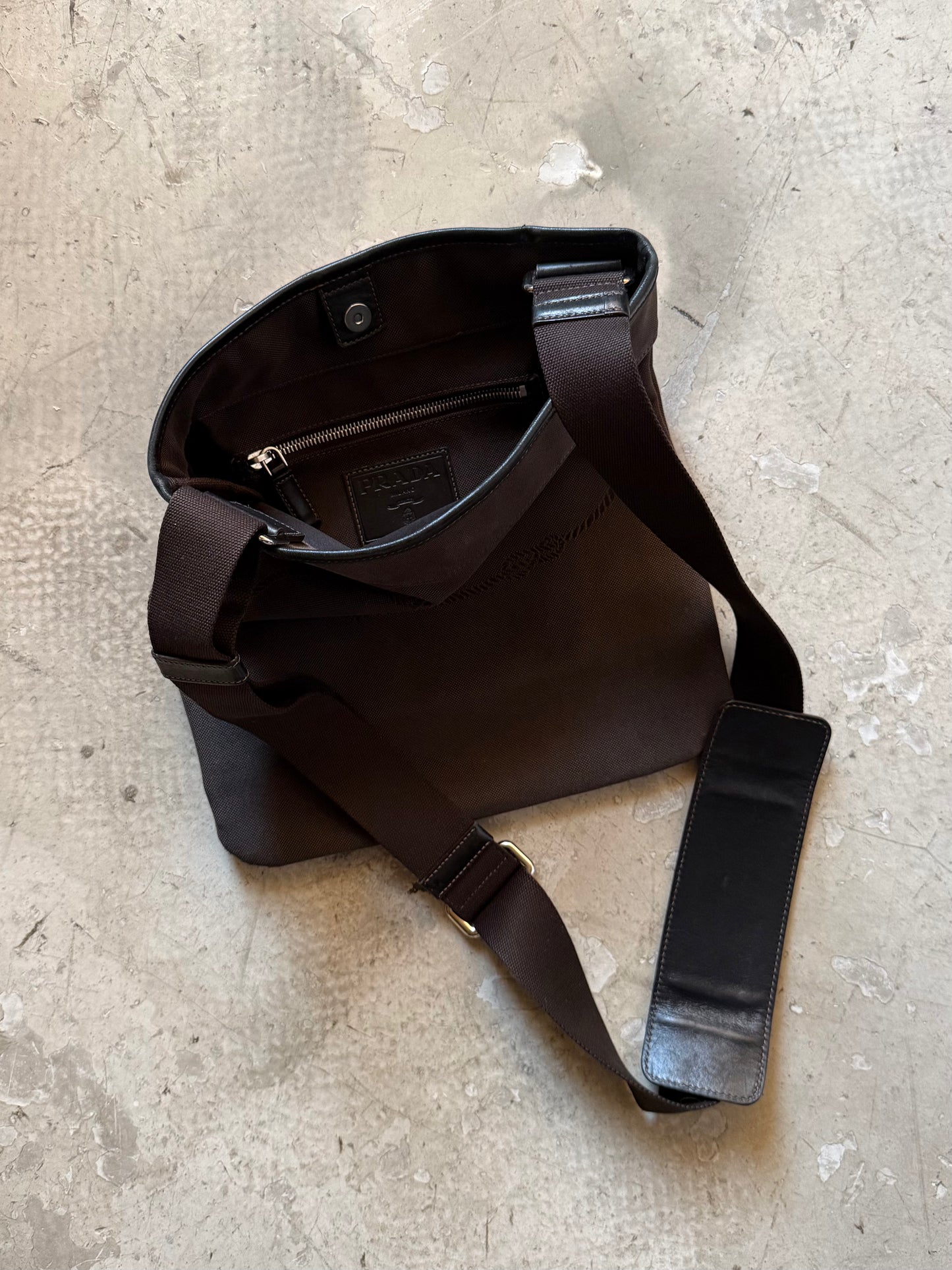 Prada Canvas & Leather Sidebag