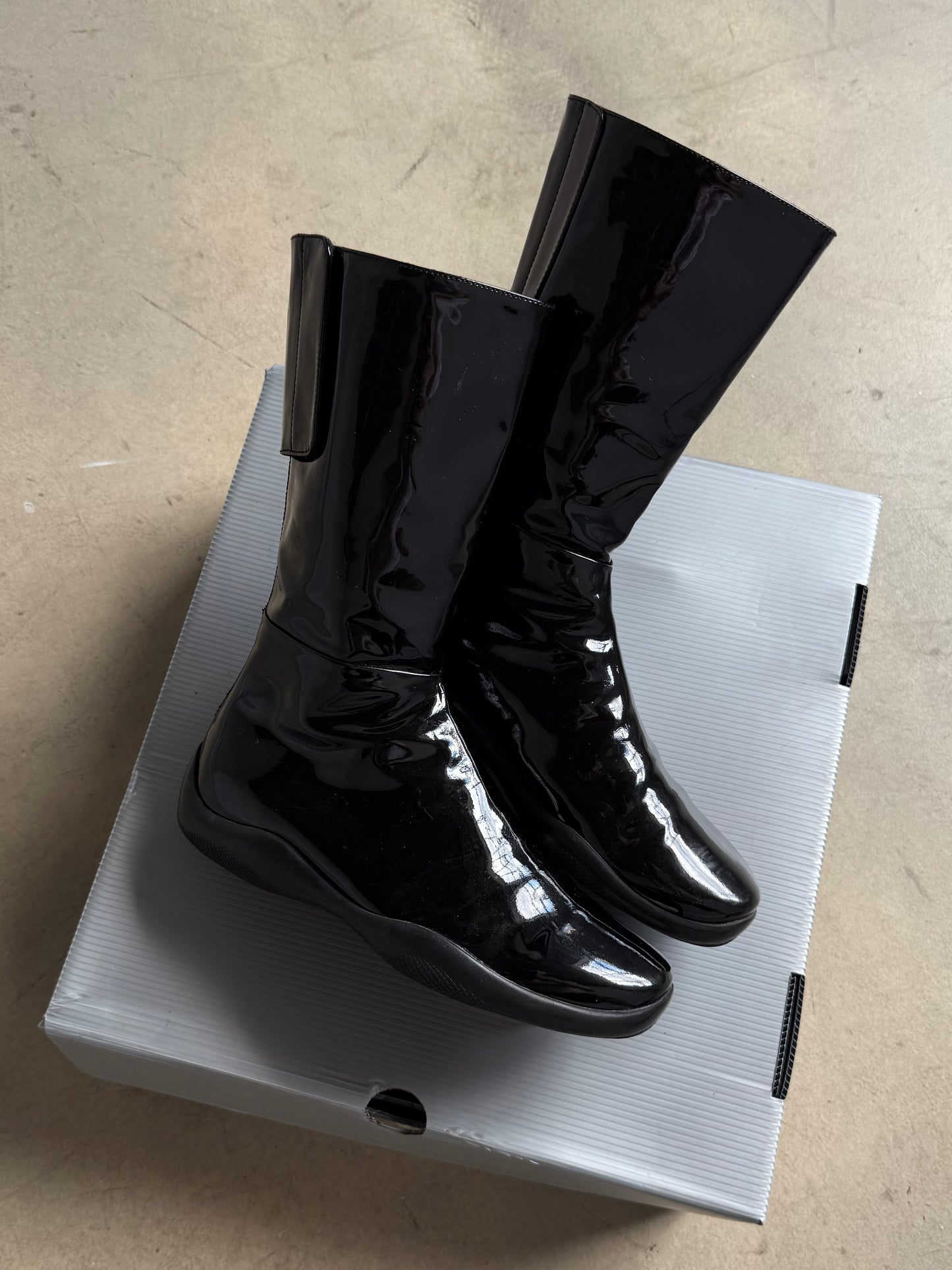 Prada Sport Patent Leather Boots