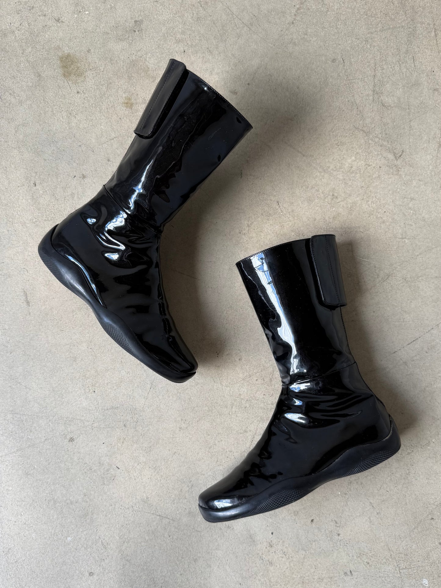 Prada Sport Patent Leather Boots