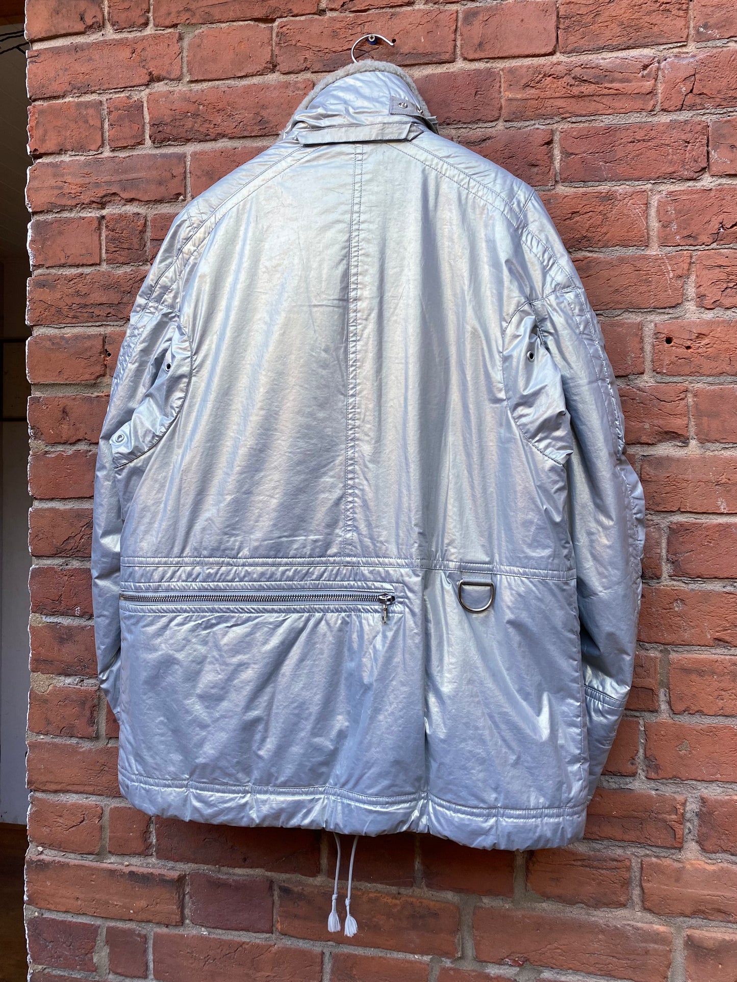 Prada Sport Asymmetrical Metallic Parka