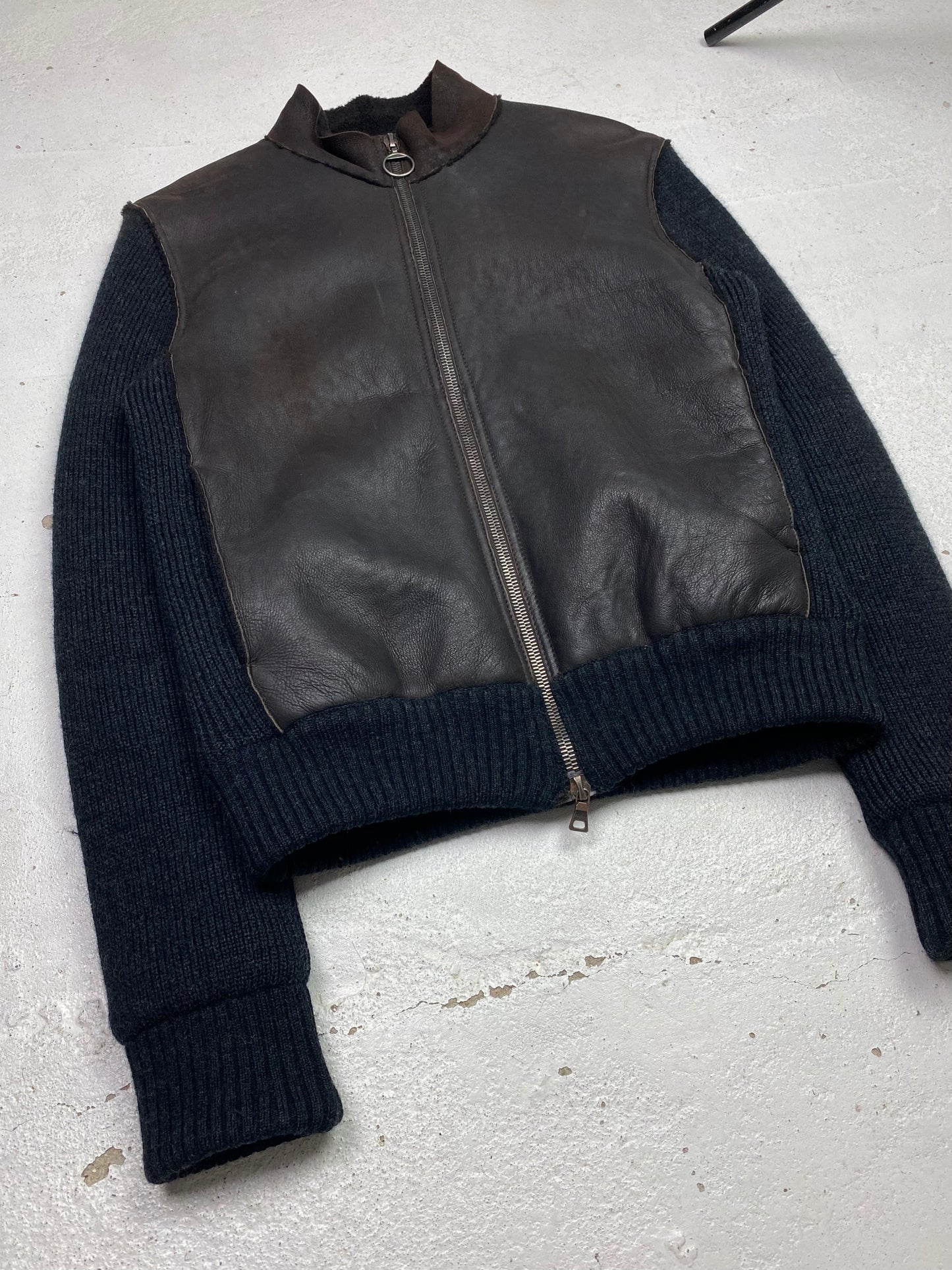 Prada Sport Leather Panelled Wool Jacket