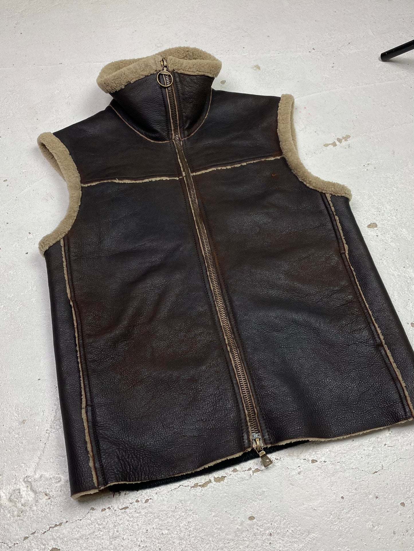 Prada Sport Shearling Leather Vest