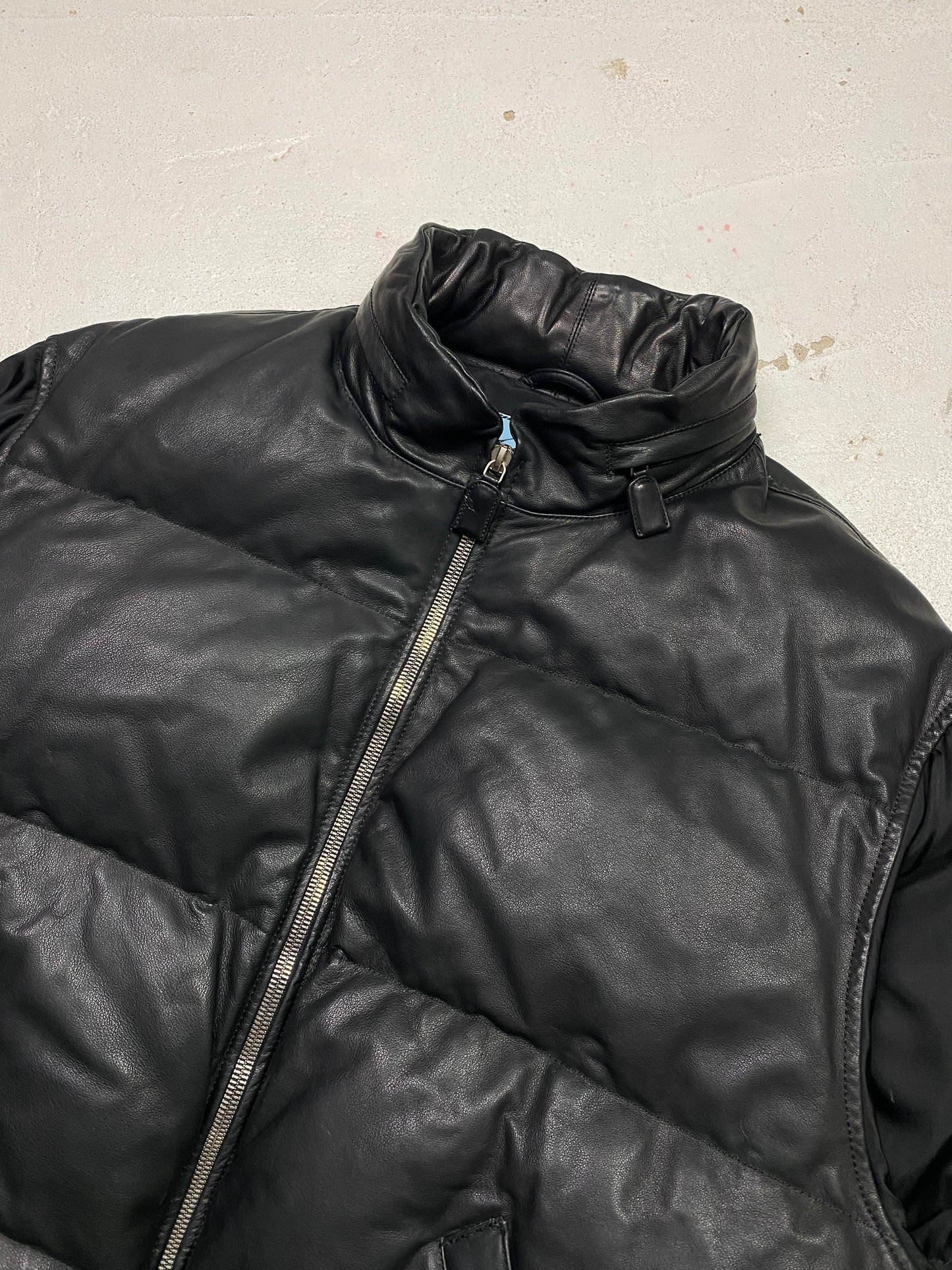 FW 94 Prada Leather & Nylon Down Jacket