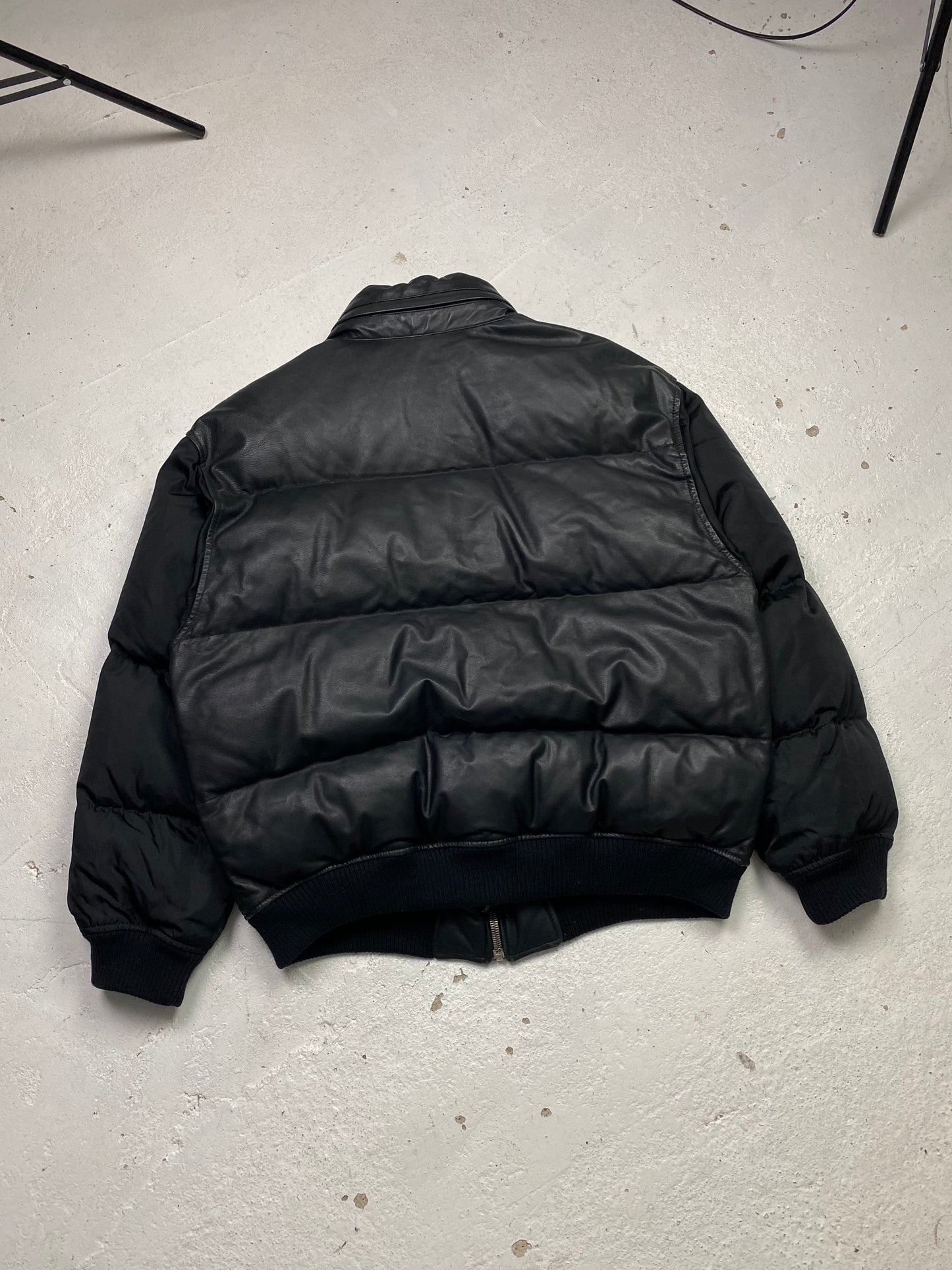 FW 94 Prada Leather & Nylon Down Jacket