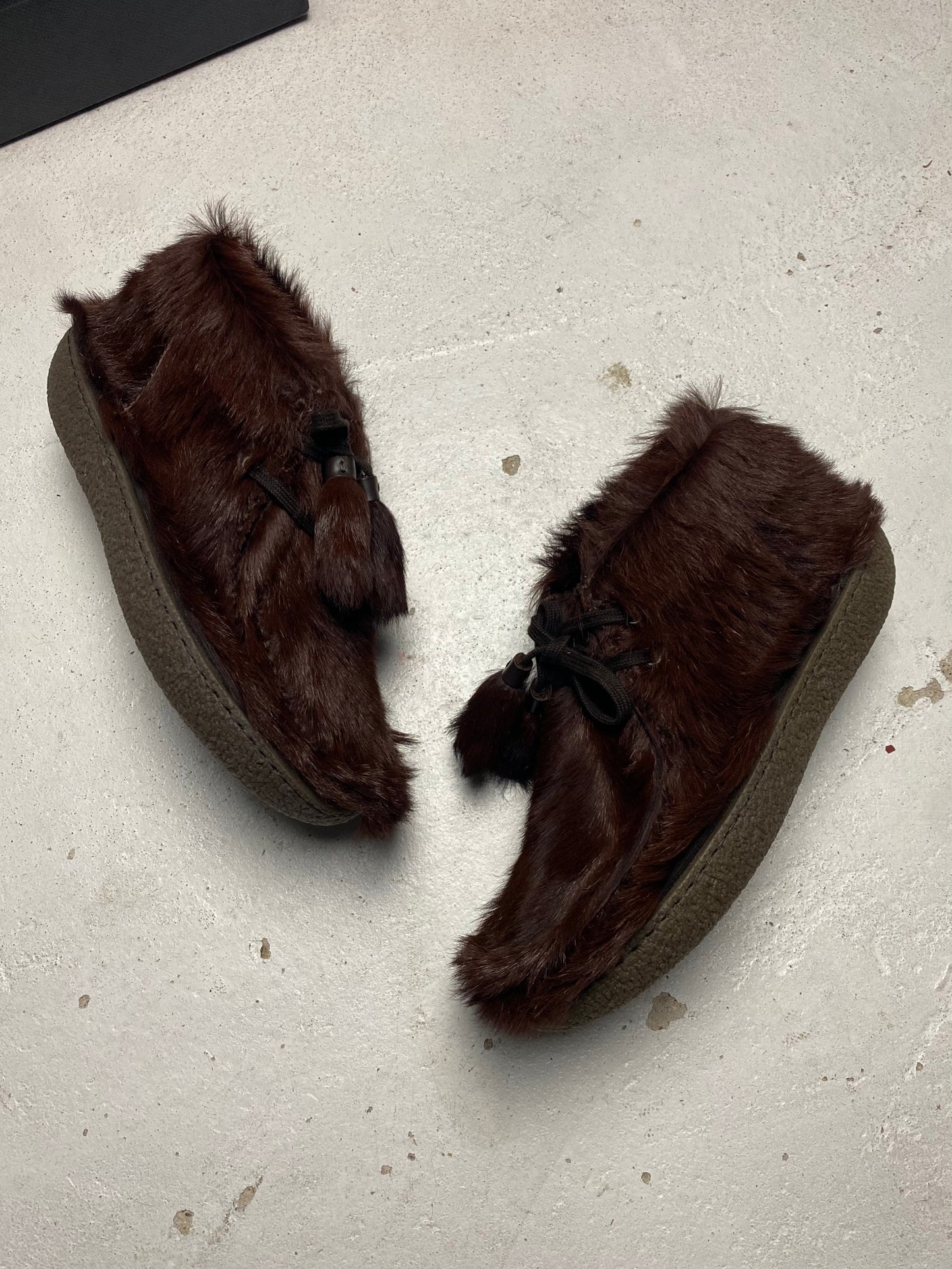 FW 17 Prada Fur Chukka Boots