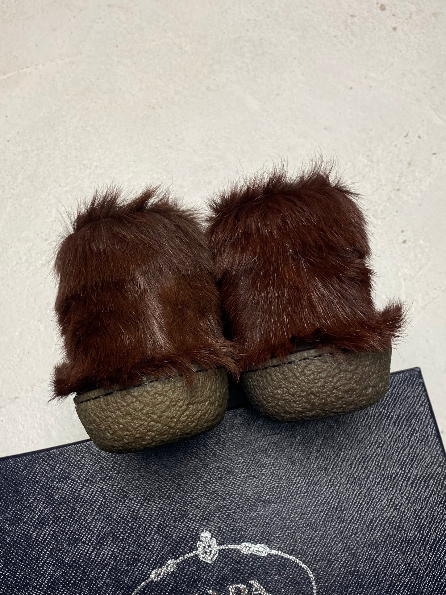 FW 17 Prada Fur Chukka Boots