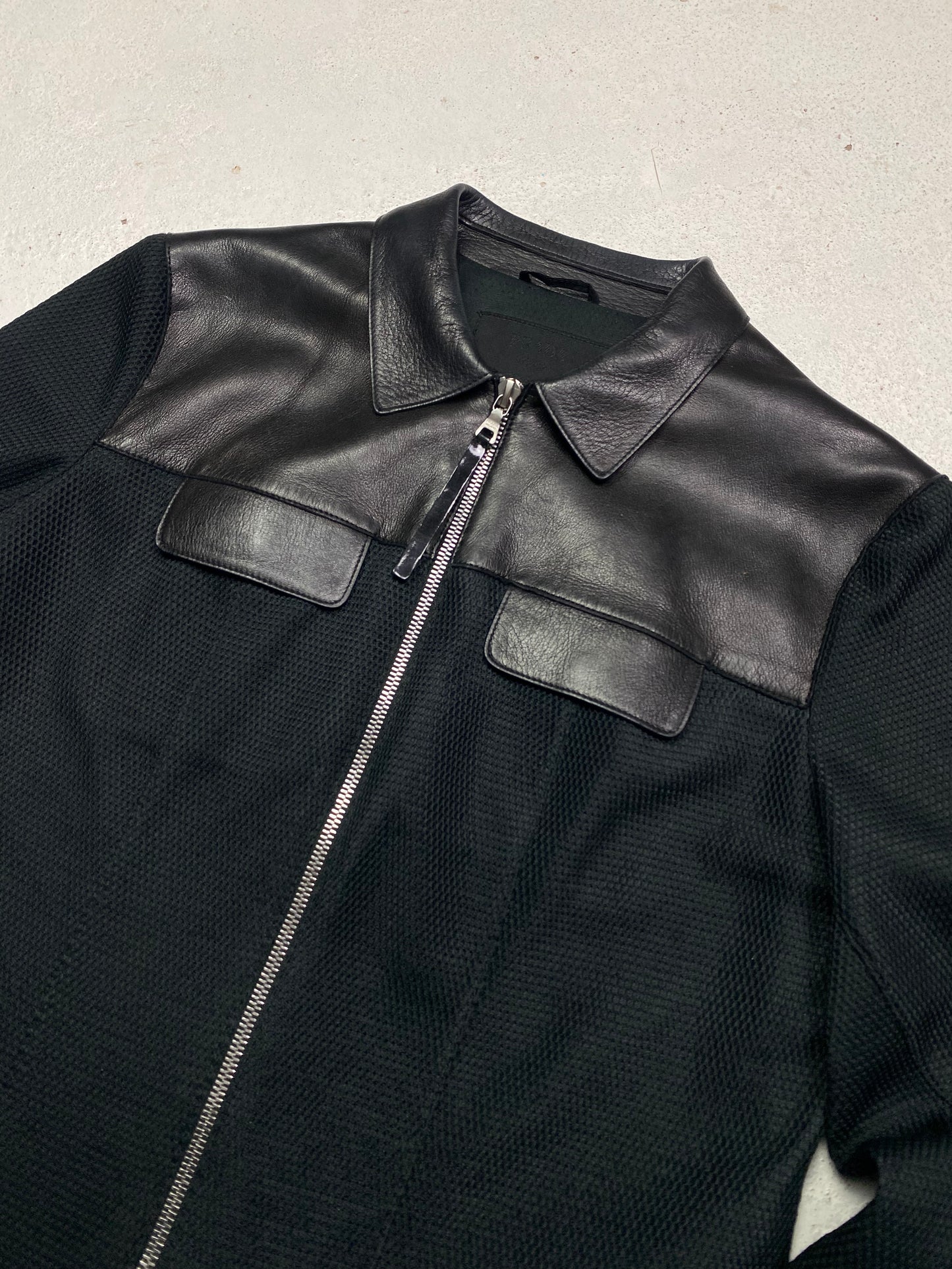 SS 99 Prada Leather & Mesh Jacket