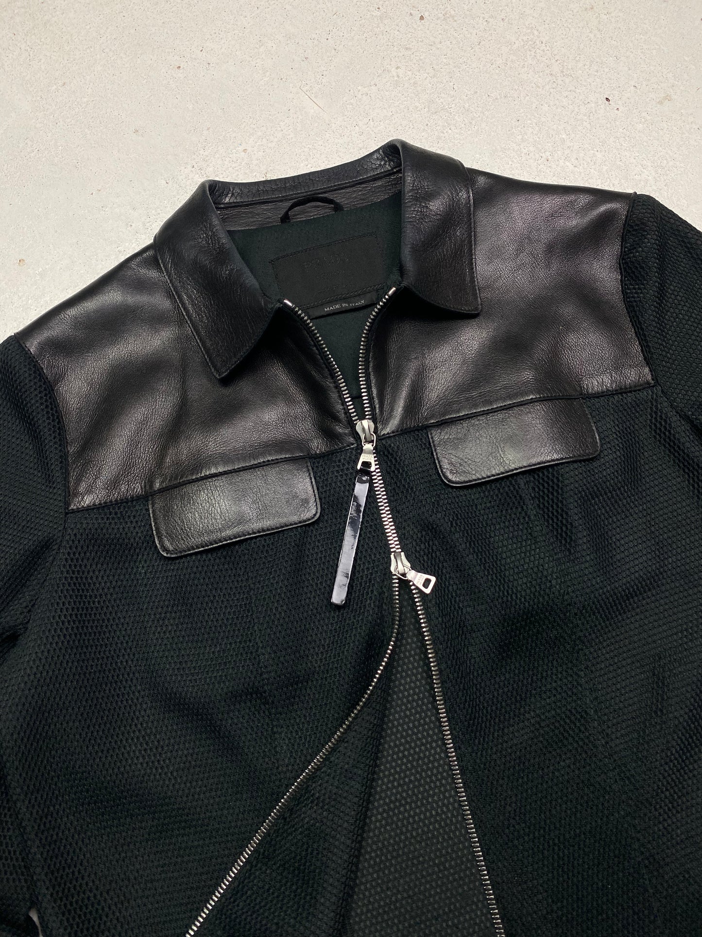 SS 99 Prada Leather & Mesh Jacket