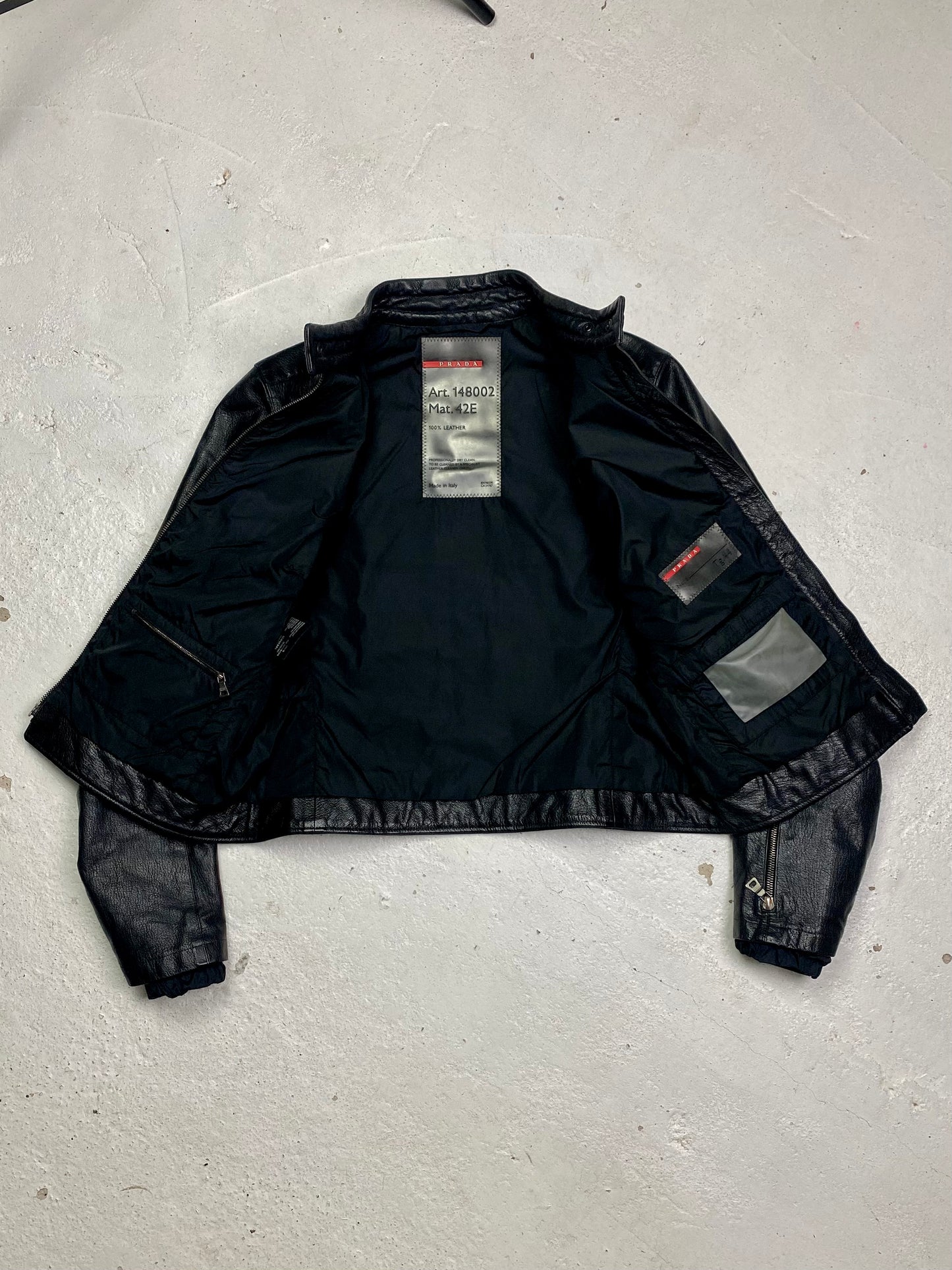 SS 01 Prada Sport Leather Moto Jacket