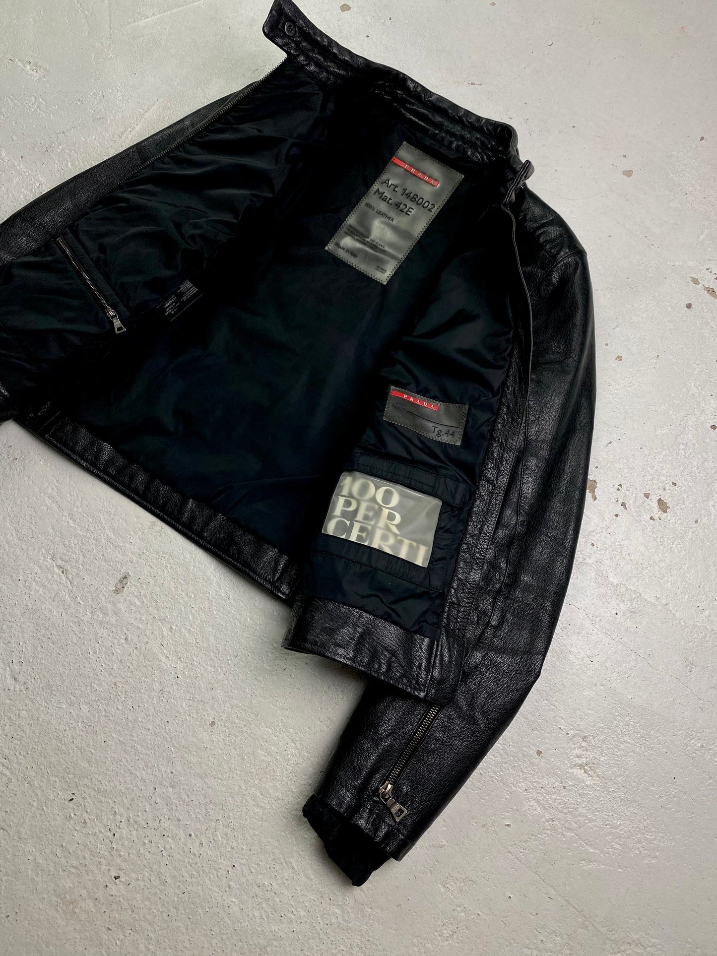 SS 01 Prada Sport Leather Moto Jacket
