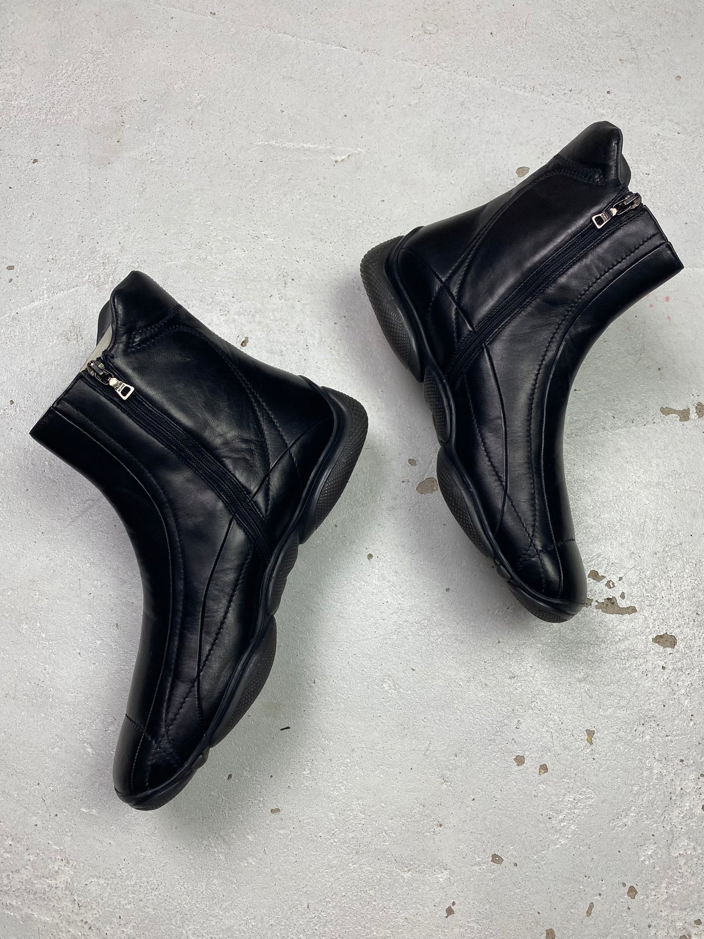 Prada Sport Leather Ankle Boots