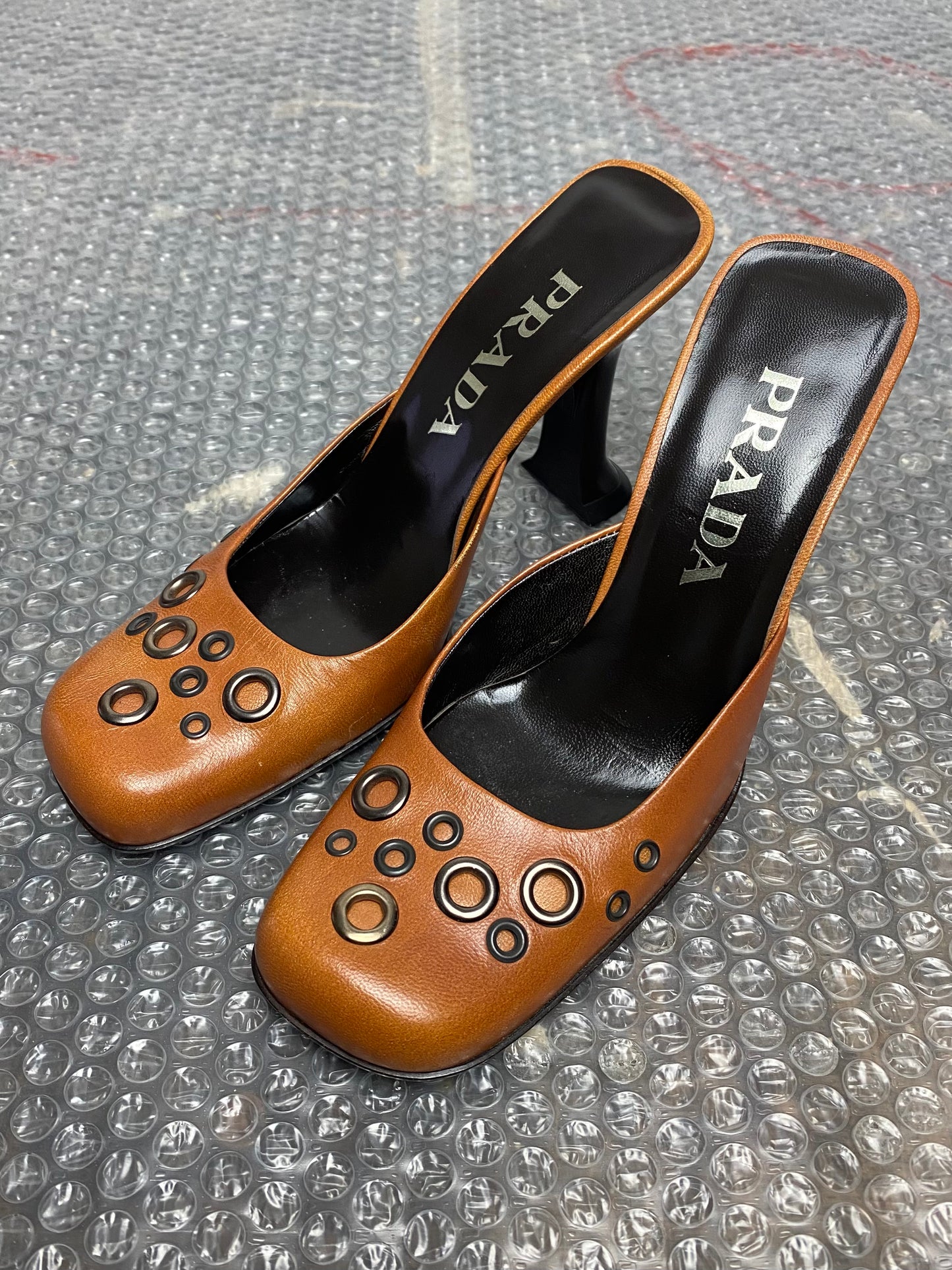 FW 99 Prada Studded Leather Heels