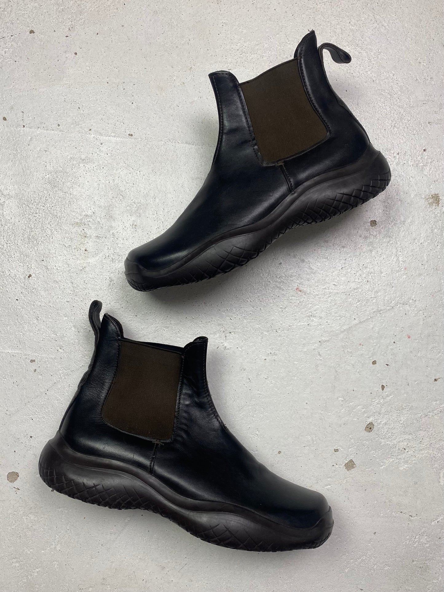 FW 99 Prada Sport Square Toe Chelsea Boots