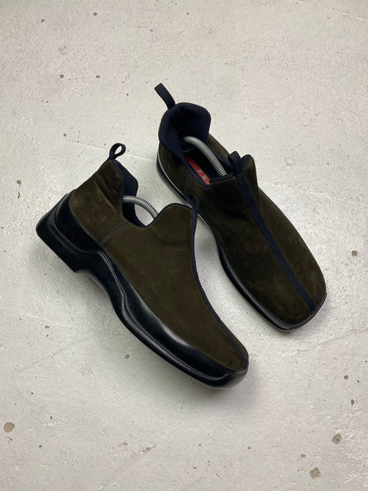 FW 99 Prada Sport Suede Low Ankle Boots