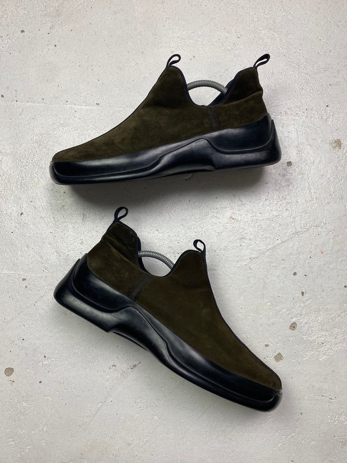 FW 99 Prada Sport Suede Low Ankle Boots