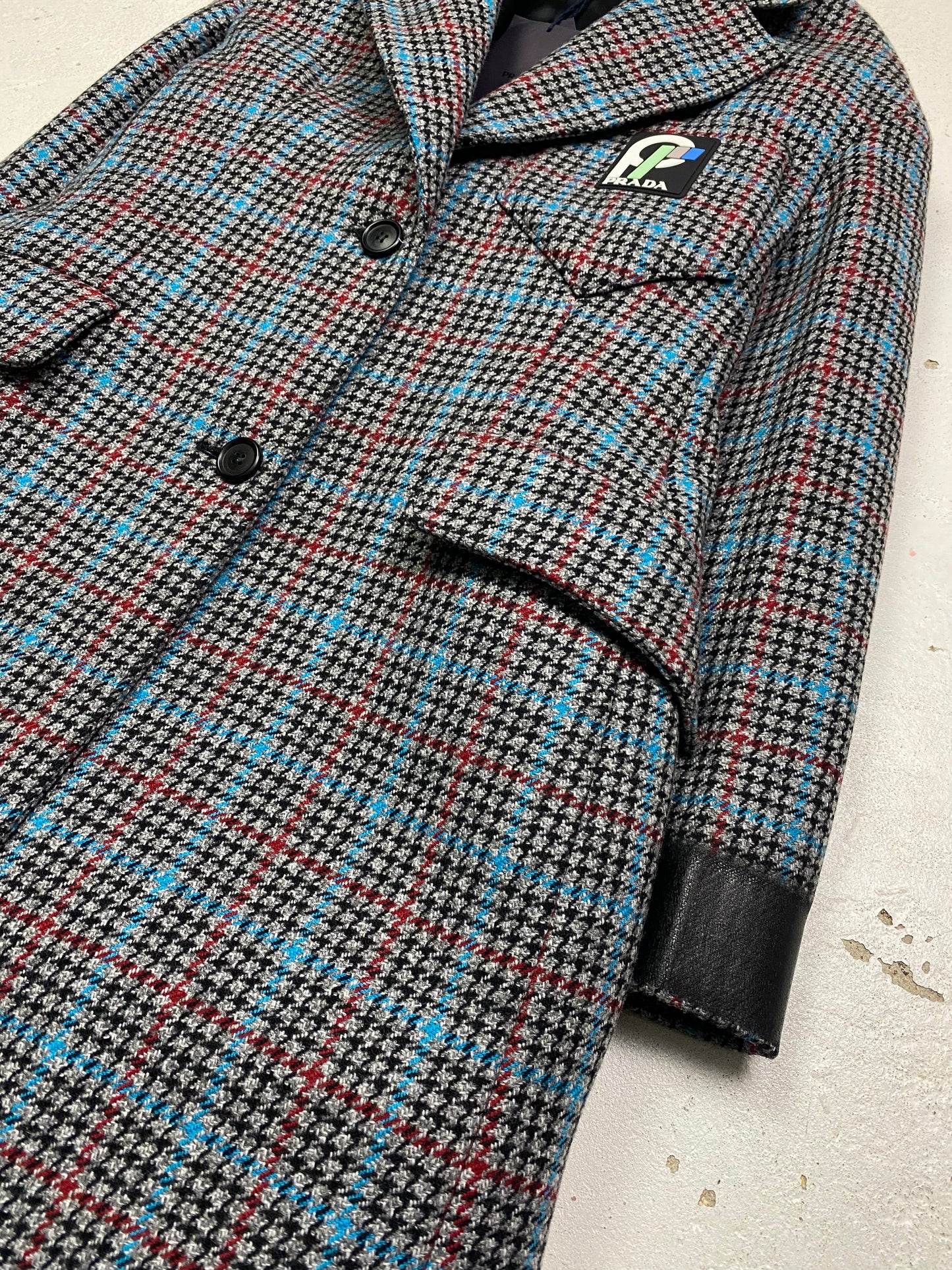 FW 18 Prada Wool Houndstooth Coat