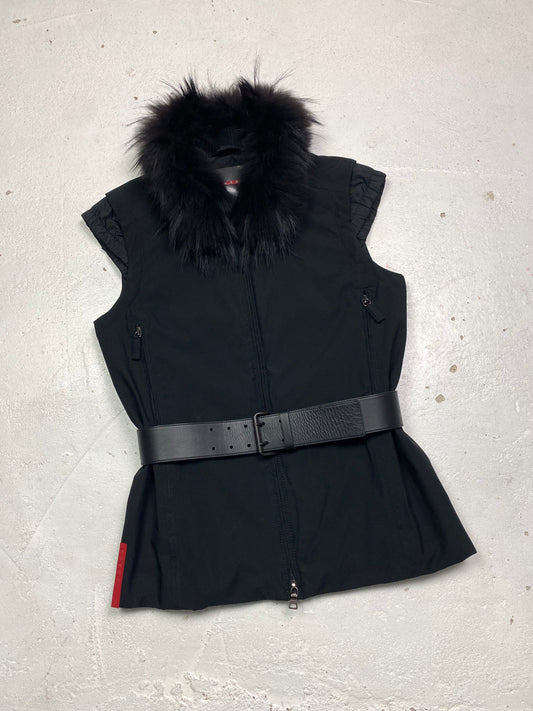 Prada Sport Fur Collar Vest