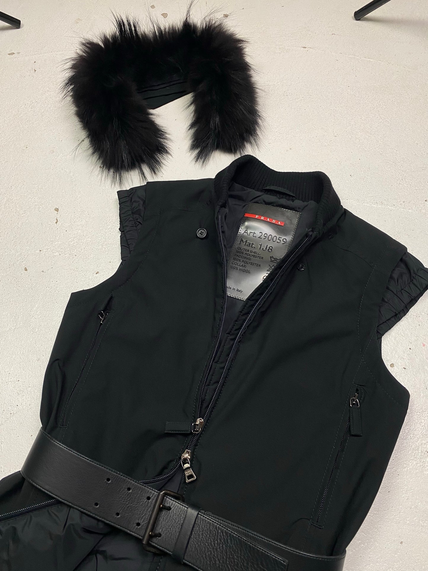 Prada Sport Fur Collar Vest