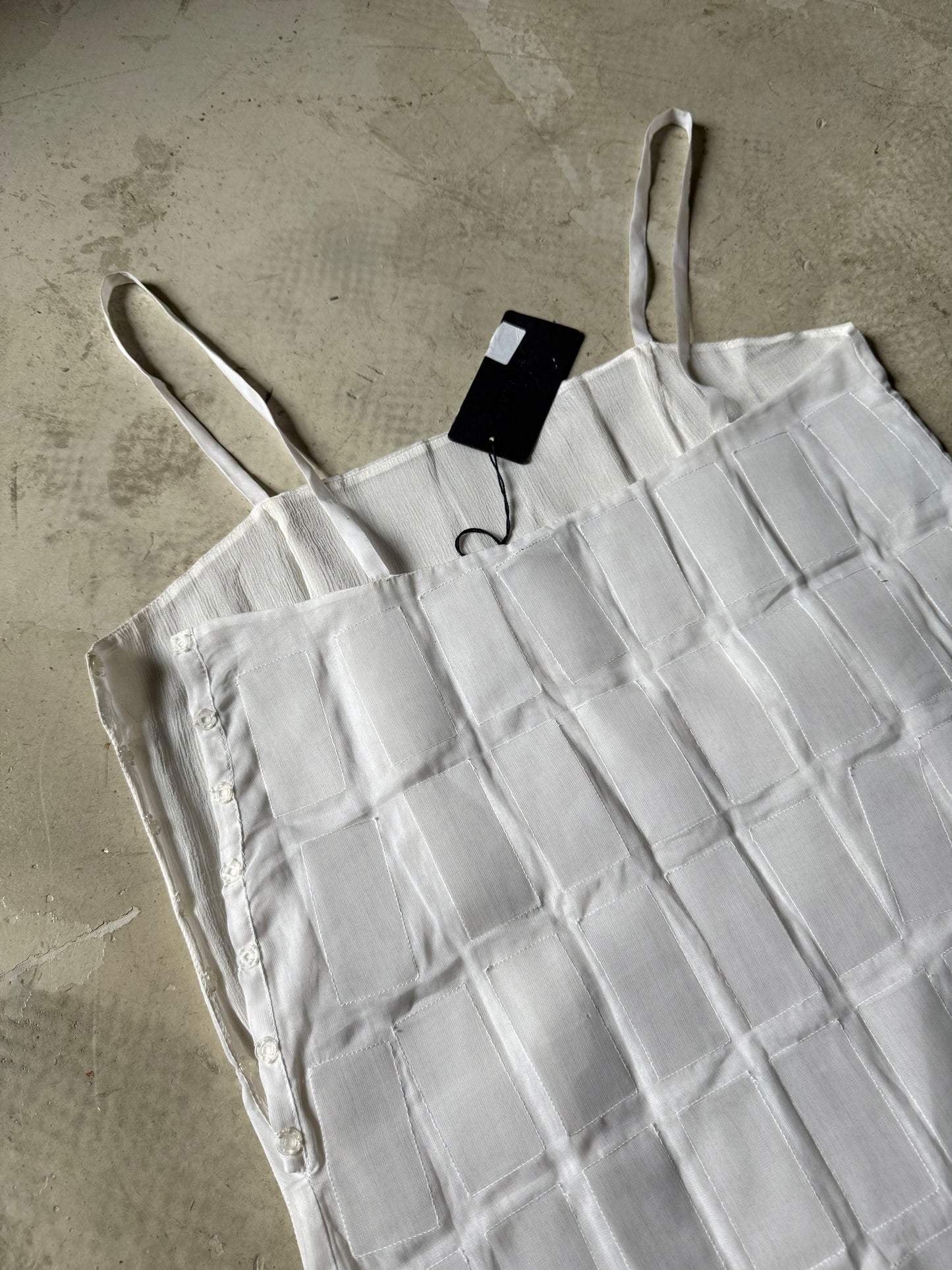 FW 98 Prada Plastic Tile Embellished Silk Top