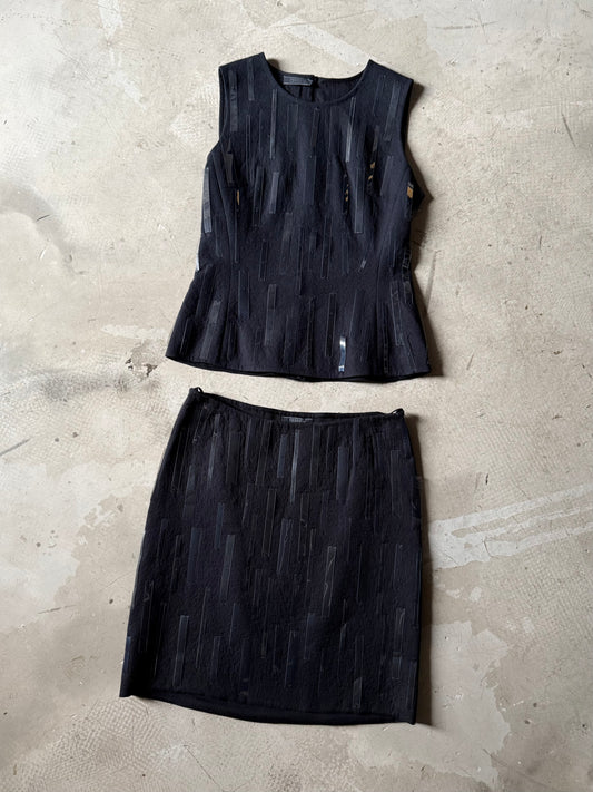 FW 98 Prada Plastic Embellished Wool Set