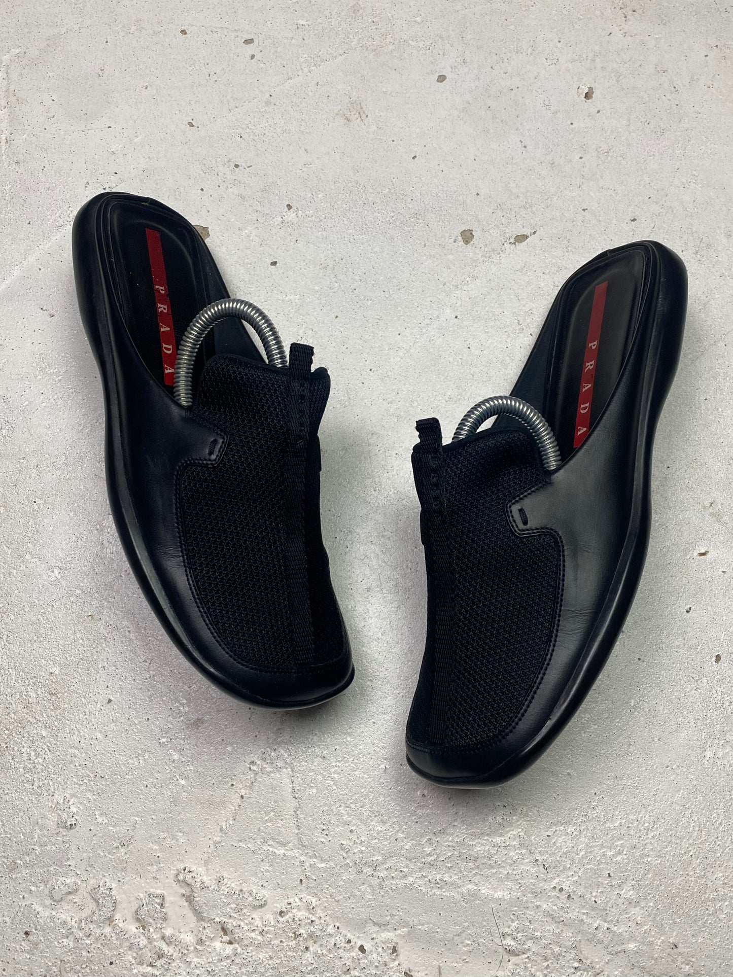 Prada Sport Leather & Mesh Mules