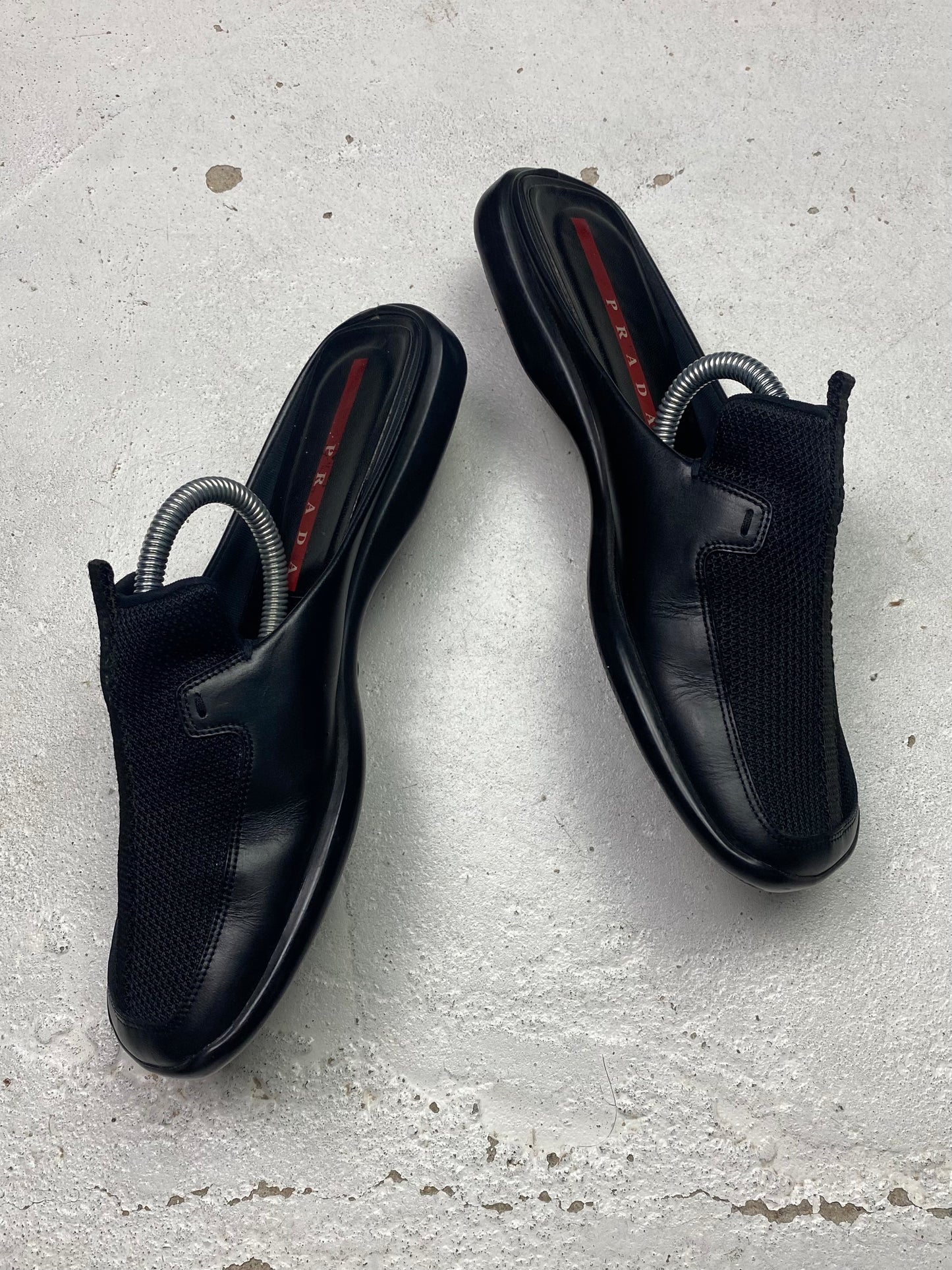 Prada Sport Leather & Mesh Mules