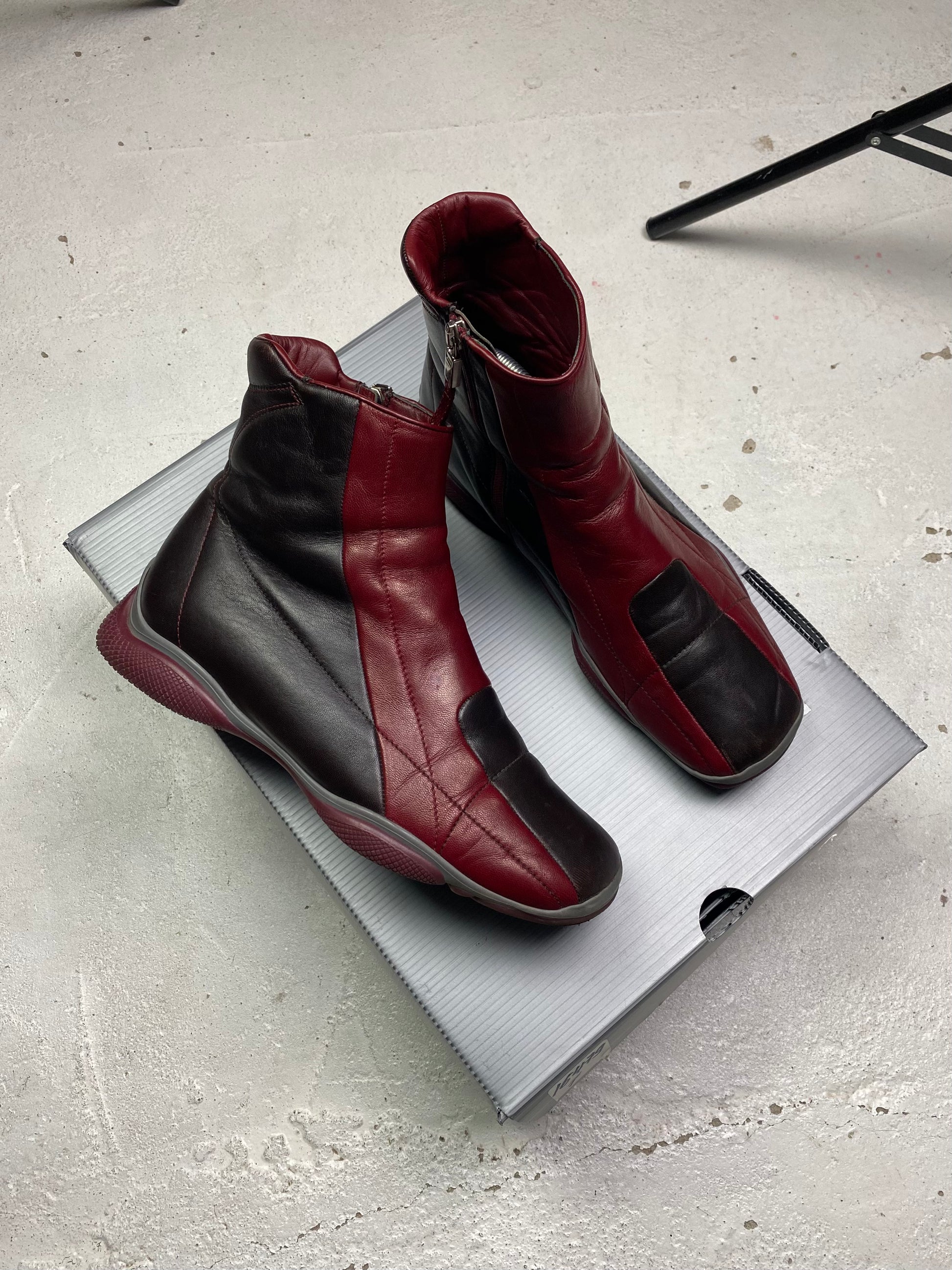 Prada Sport Leather Ankle Boots