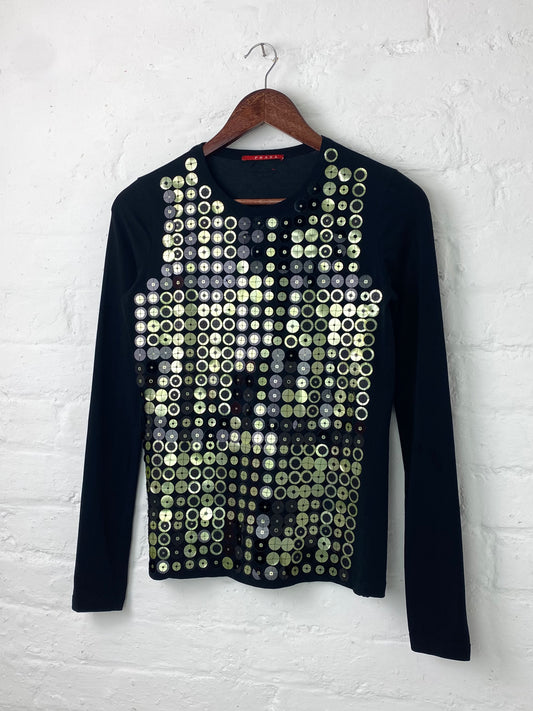 2008 Prada Linea Rossa Sequined Longsleeve