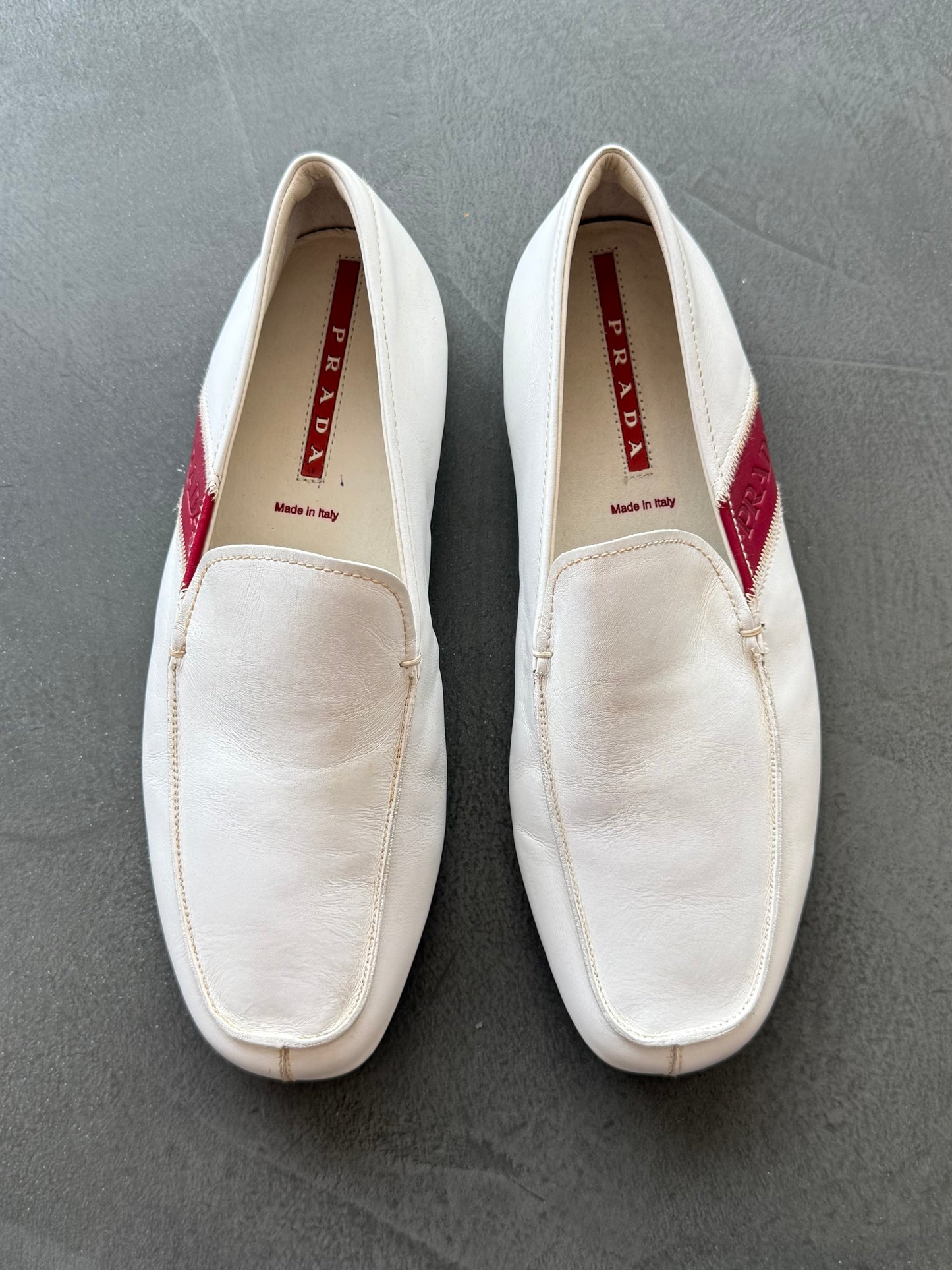 Prada Linea Rossa Leather Loafers