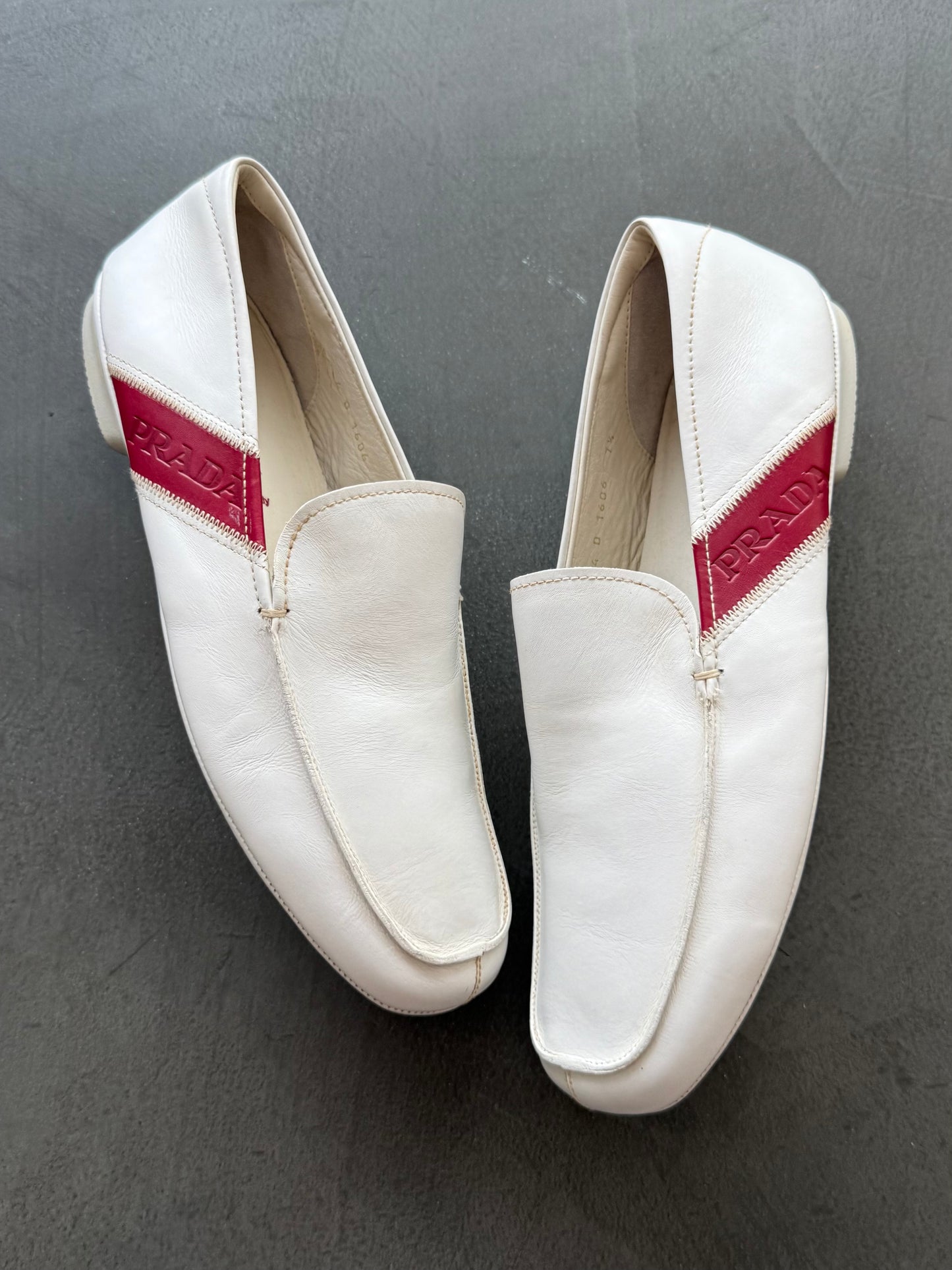 Prada Linea Rossa Leather Loafers