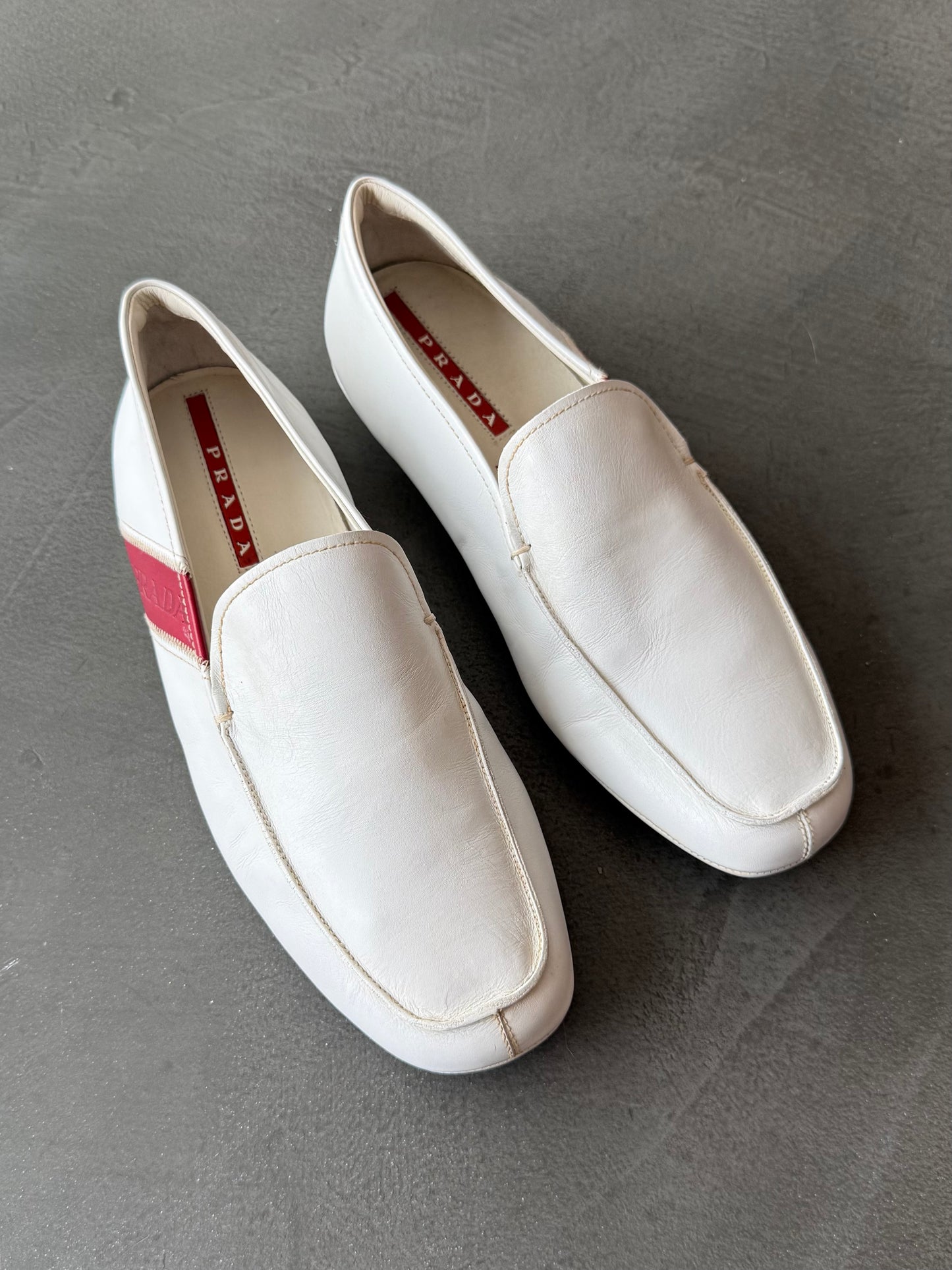 Prada Linea Rossa Leather Loafers
