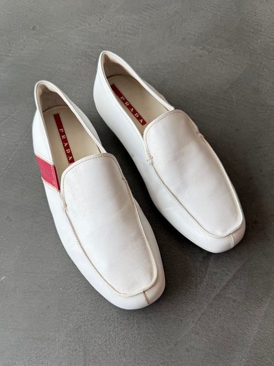 Prada Linea Rossa Leather Loafers