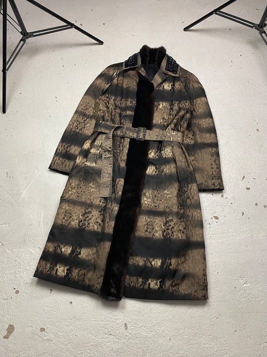 FW 04 Prada Embellished Collar Mac