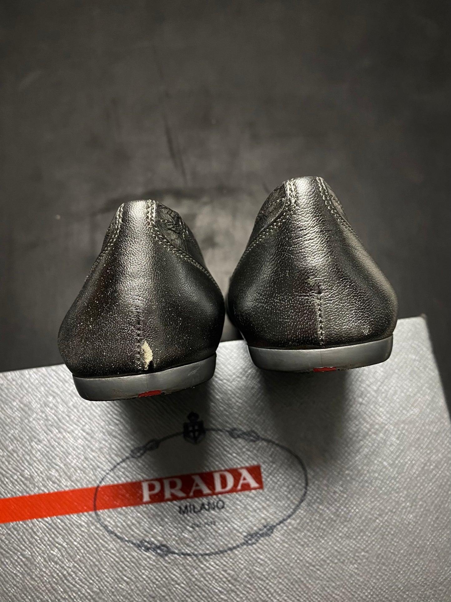 2008 Prada Linea Rossa Leather Flats