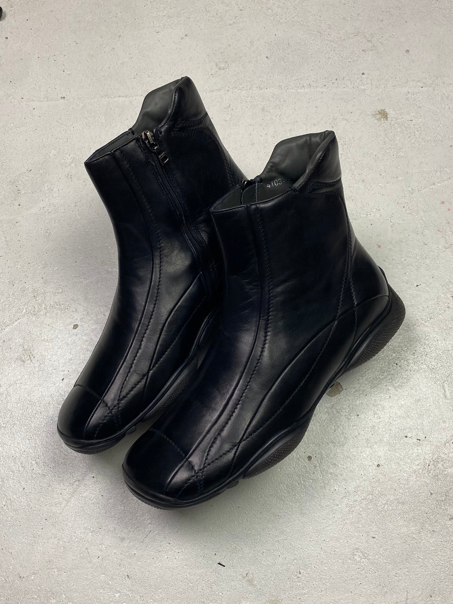 Prada Sport Leather Ankle Boots