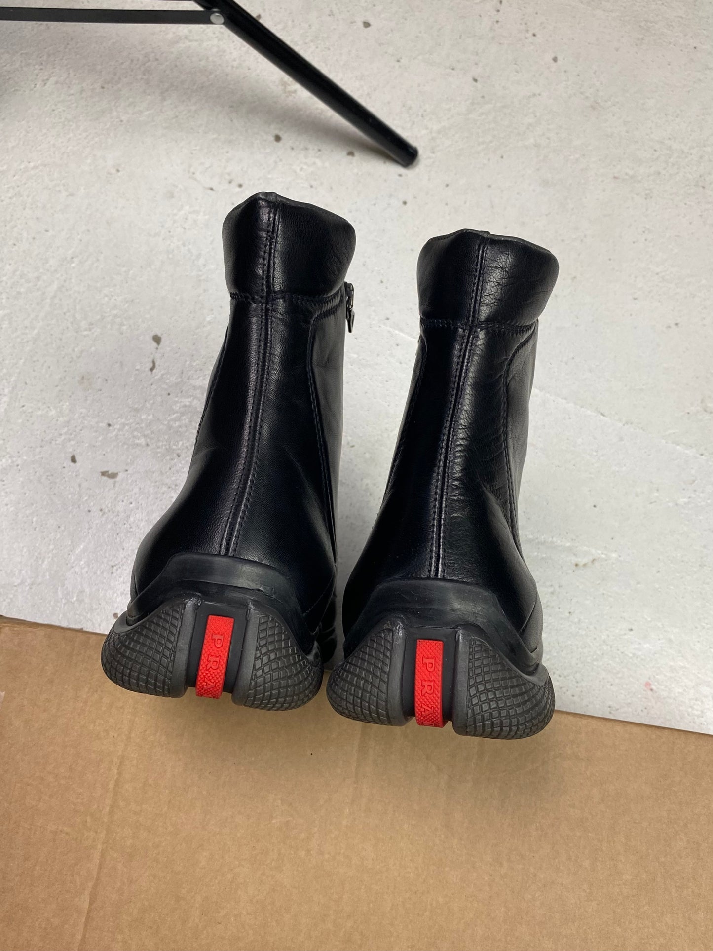 Prada Sport Leather Ankle Boots