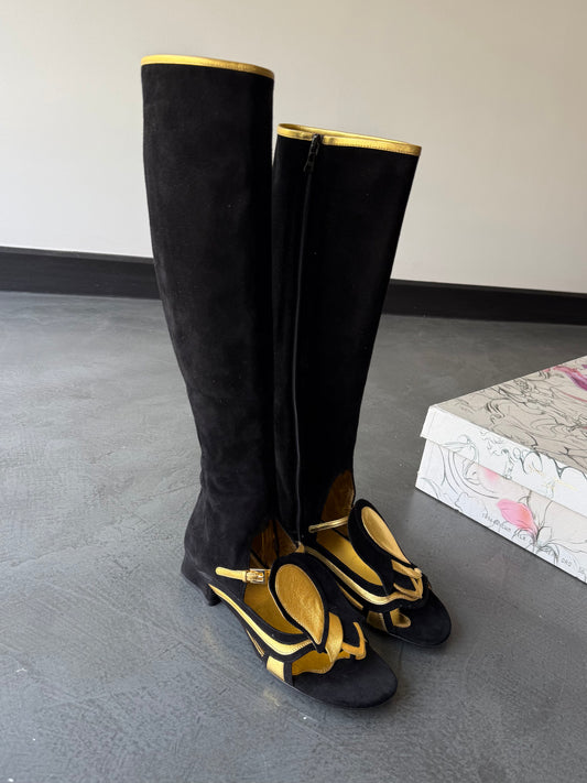 SS 08 Prada Suede Gladiator Boots