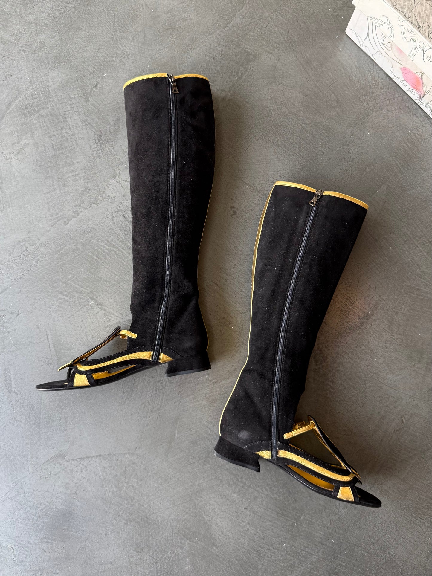 SS 08 Prada Suede Gladiator Boots