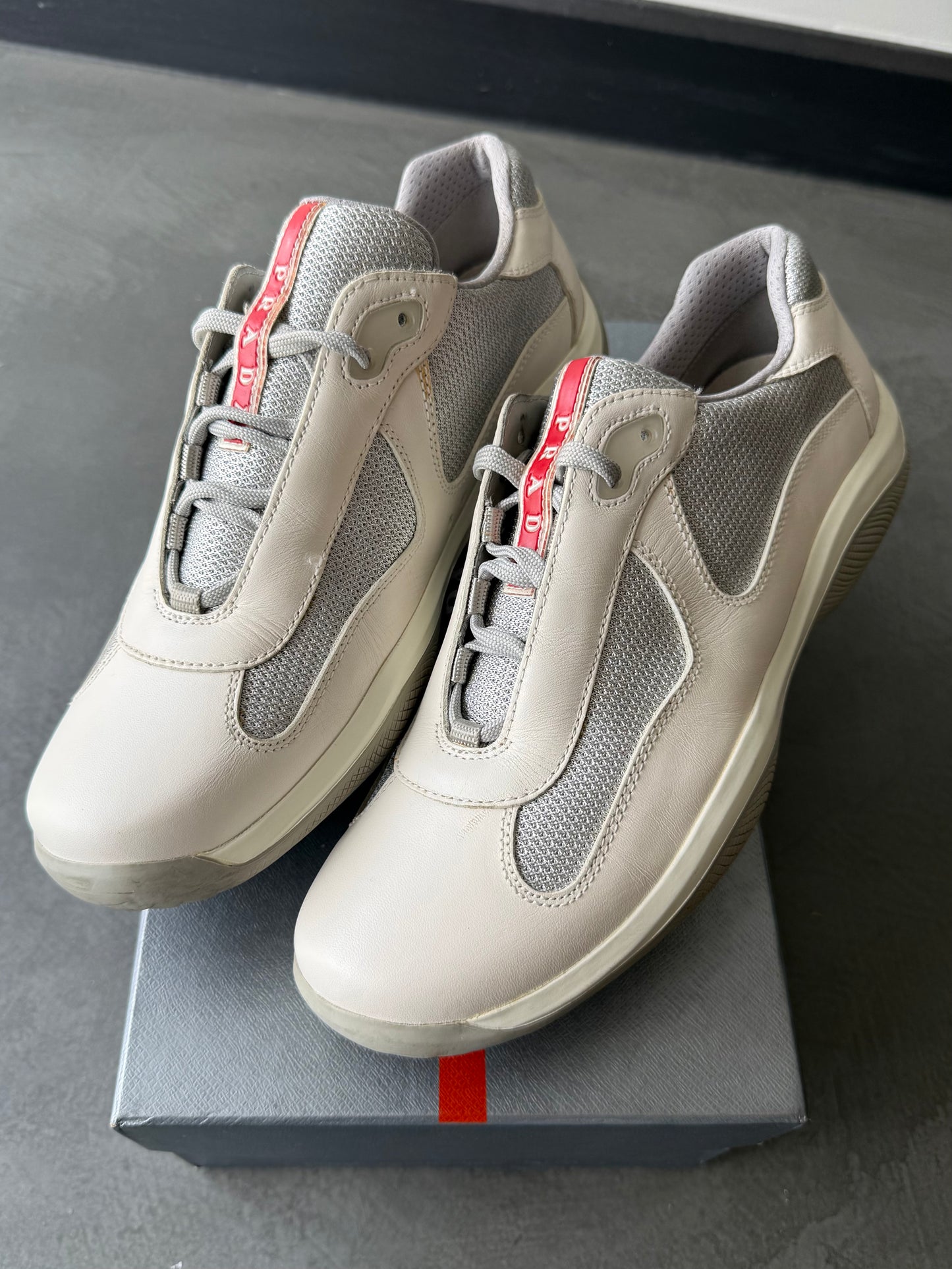Prada Americas Cup Matte Leather Trainers