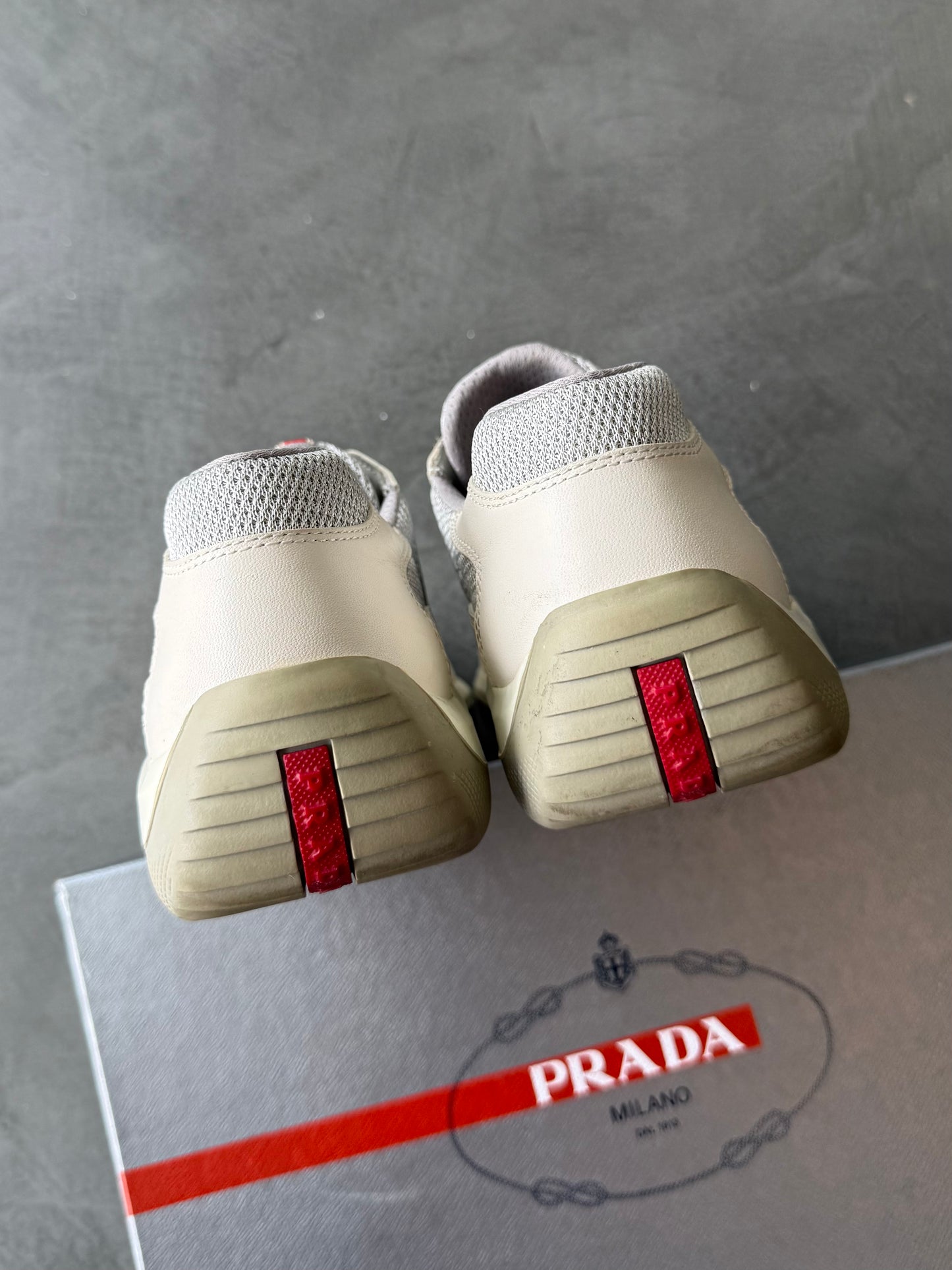 Prada Americas Cup Matte Leather Trainers