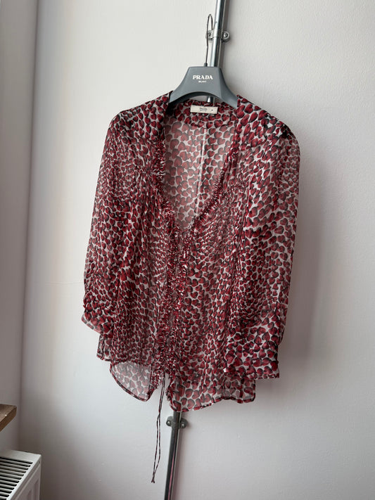 SS 00 Prada Silk Hearts Blouse